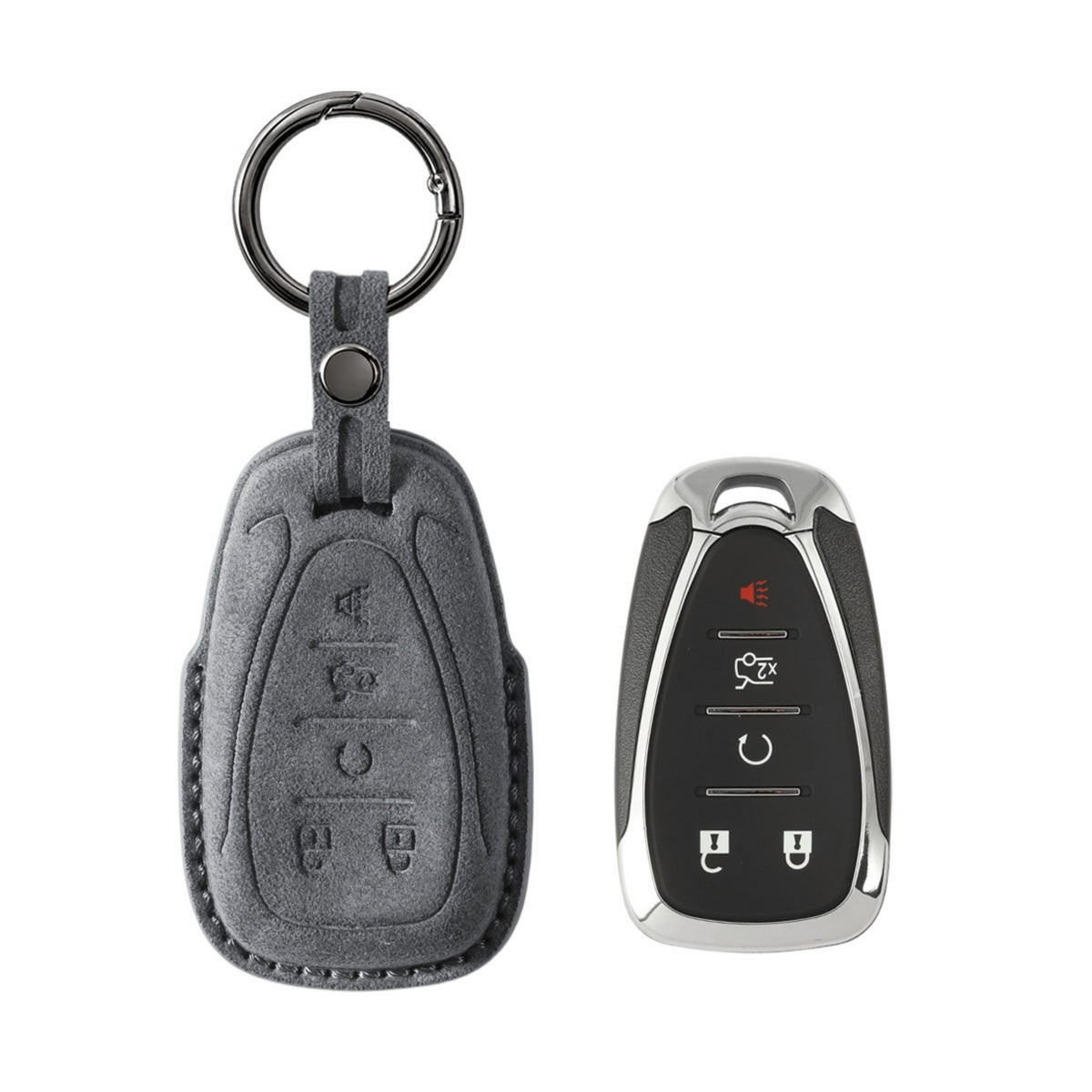 Alcantara Car Key Fob Cover for Chevrolet Model A - Space Grey 1