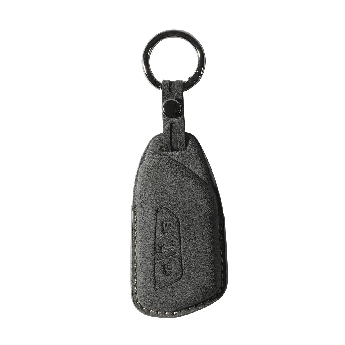 Alcantara Car Key Fob Cover for Volkswagen - Model D with Buckle - Space Grey 1