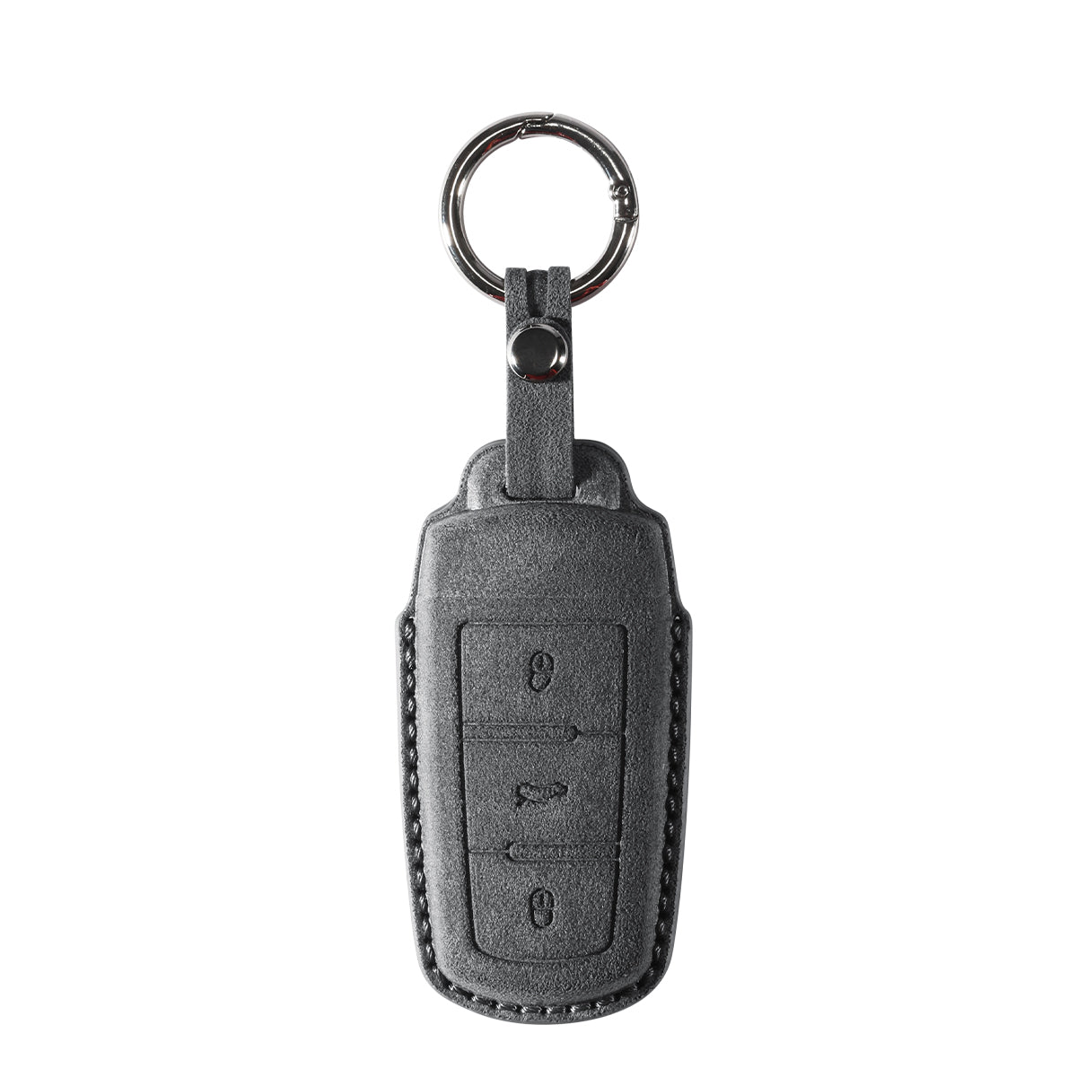 Alcantara Car Key Fob Cover for Volkswagen | Model J with Buckle - Space Grey