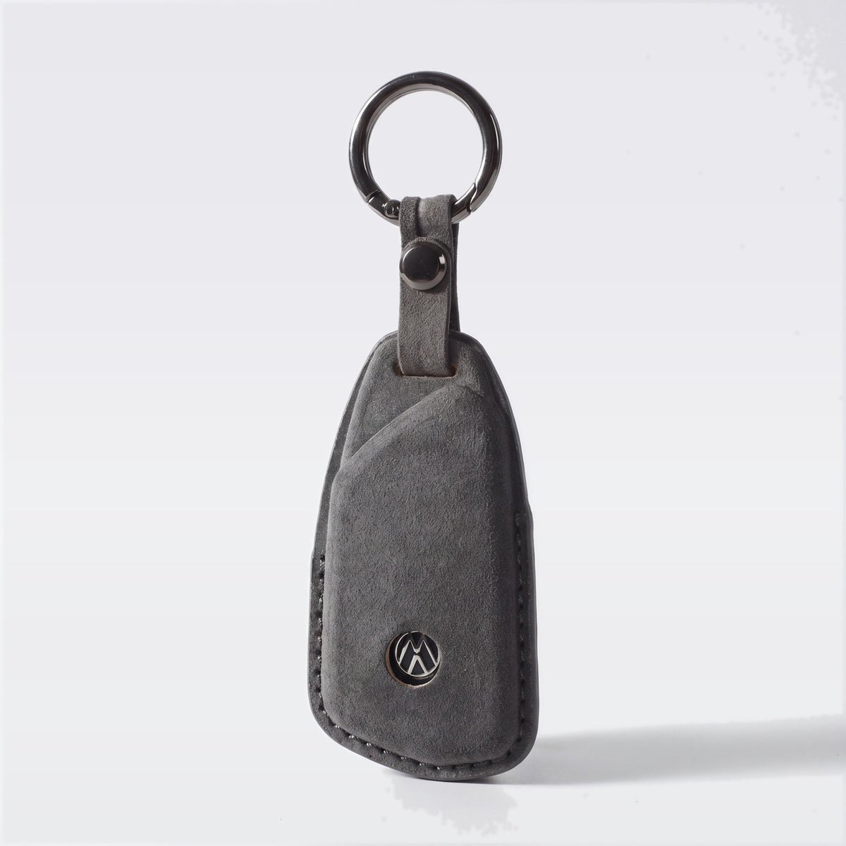 Alcantara Car Key Fob Cover for Volkswagen - Model E with Buckle - Space Grey 4
