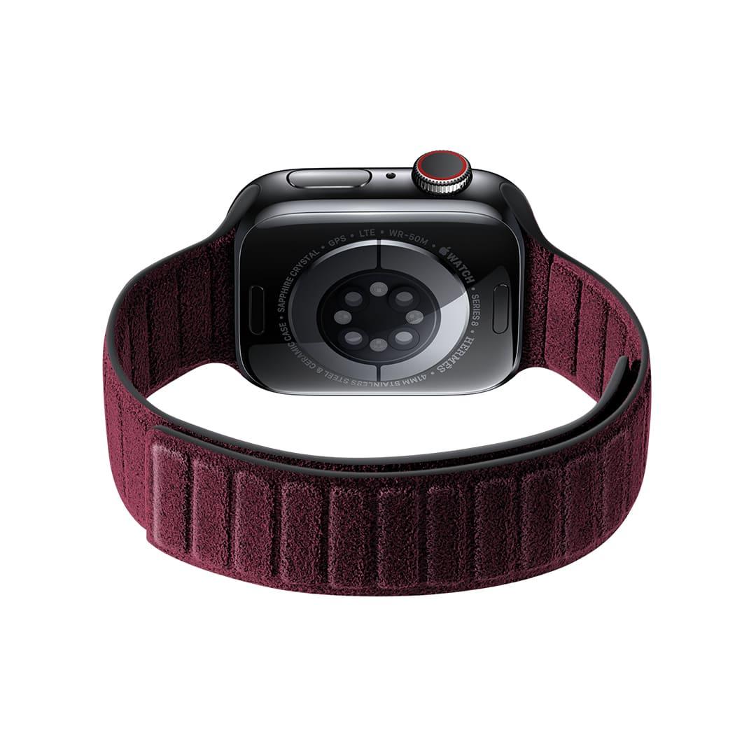Alcantara Apple Watch Bandje - Rood - 42/44/45mm & Ultra (49mm)