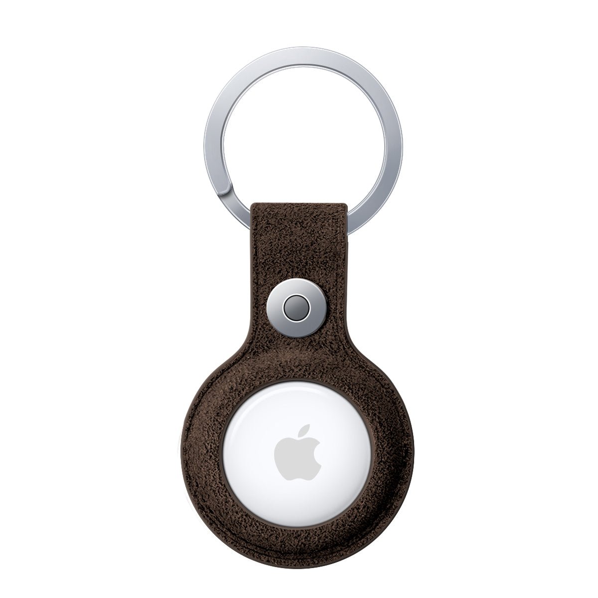 Alcantara AirTag Key Ring - Chocolate Brown - Alcanside