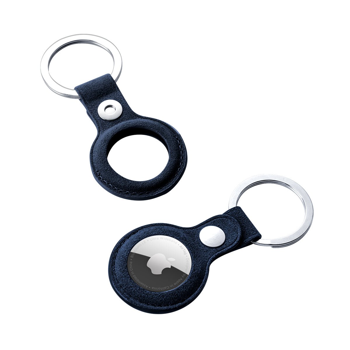 Alcantara AirTag Key Ring - Navy Blue - Alcanside