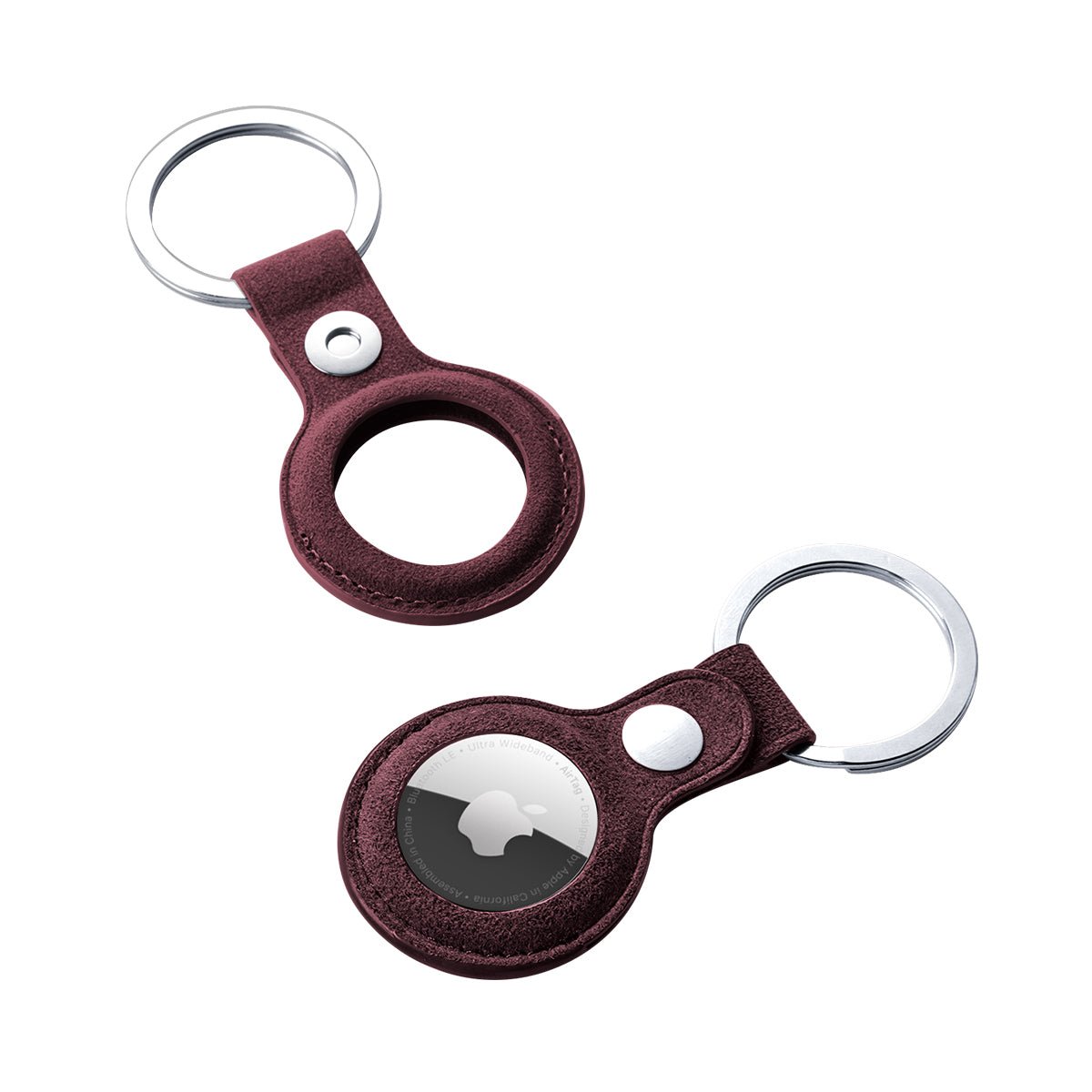 Alcantara AirTag Key Ring - Wine Red - Alcanside
