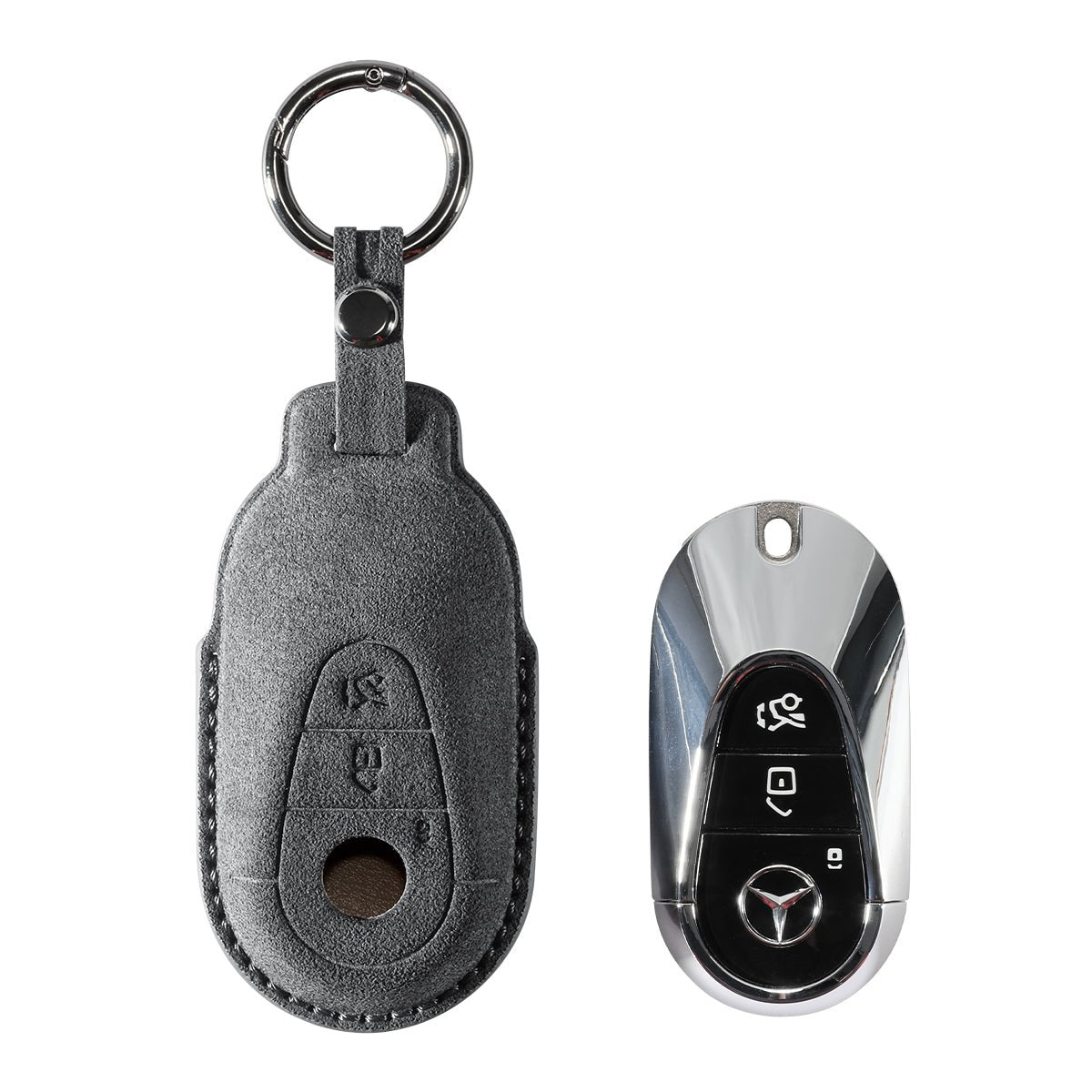 Alcantara Car Key Fob Cover for Mercedes-Benz | Model C with 