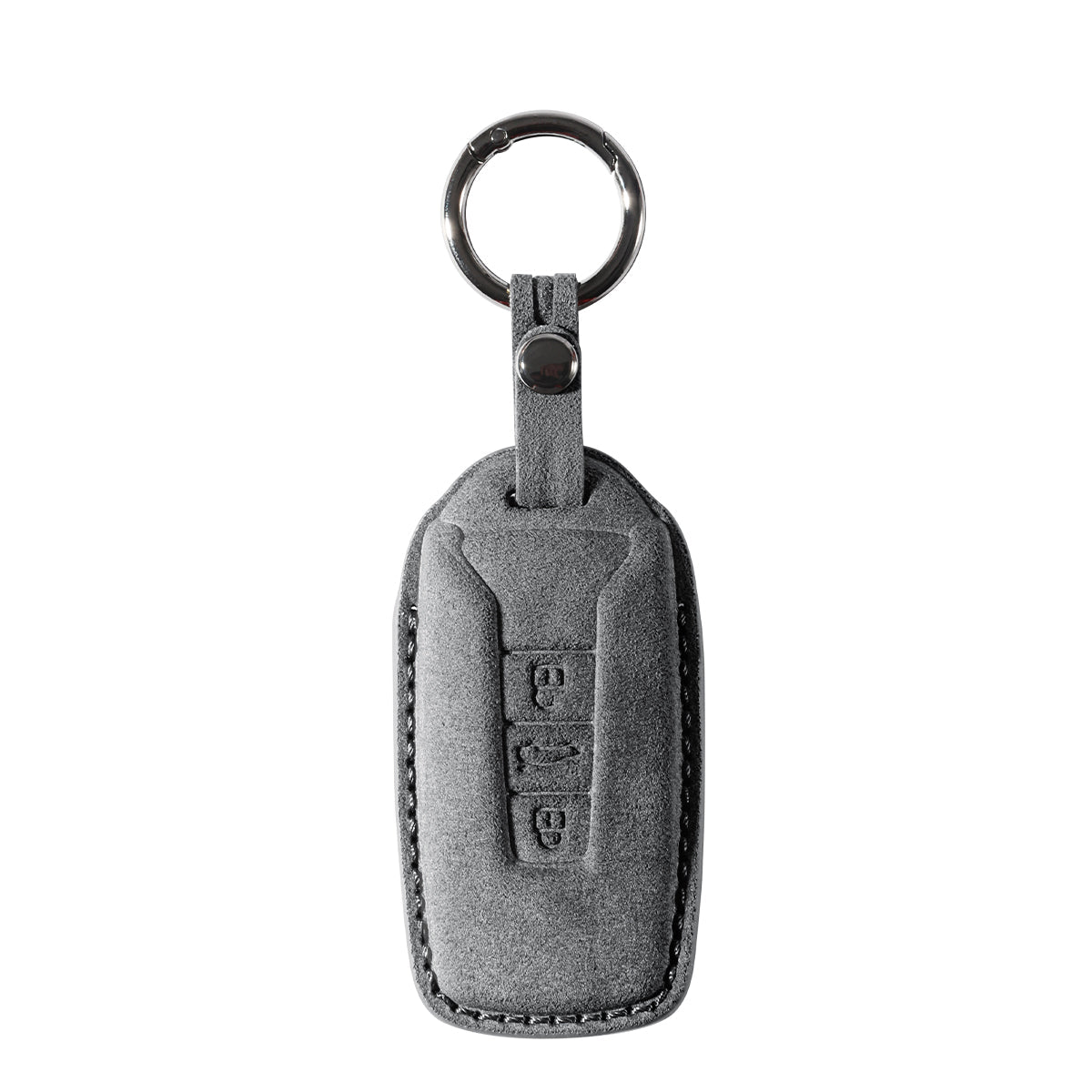 Alcantara Car Key Fob Cover for Volkswagen | Model G with Buckle - Space Grey - Alcanside