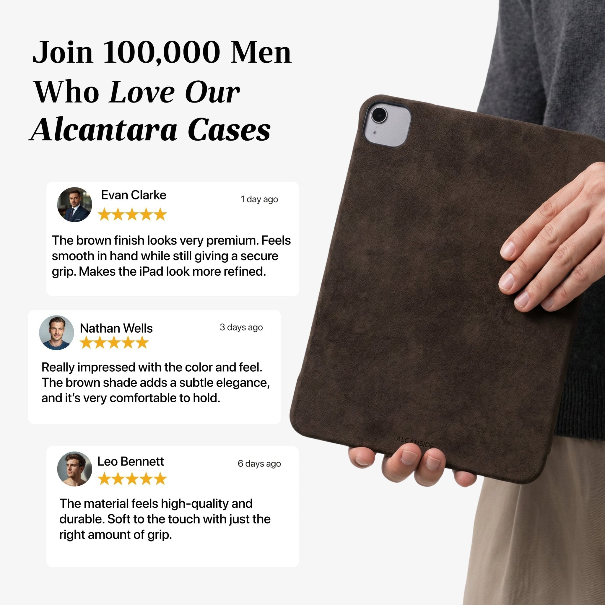 Alcantara iPad Cover - For iPad Air 11 inch (2024/2026) - Chocolate Brown - Alcanside