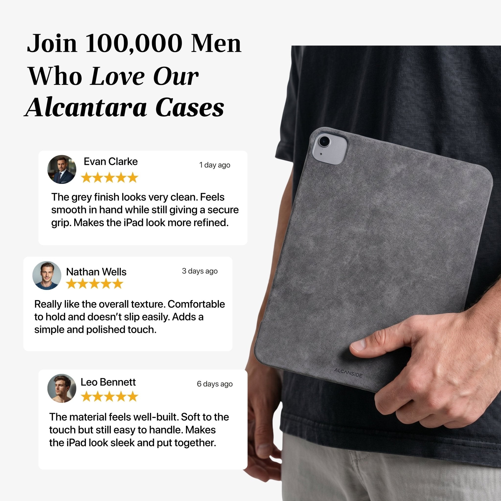 Alcantara iPad Cover - For iPad Air (11 inch) - Space Grey - Alcanside