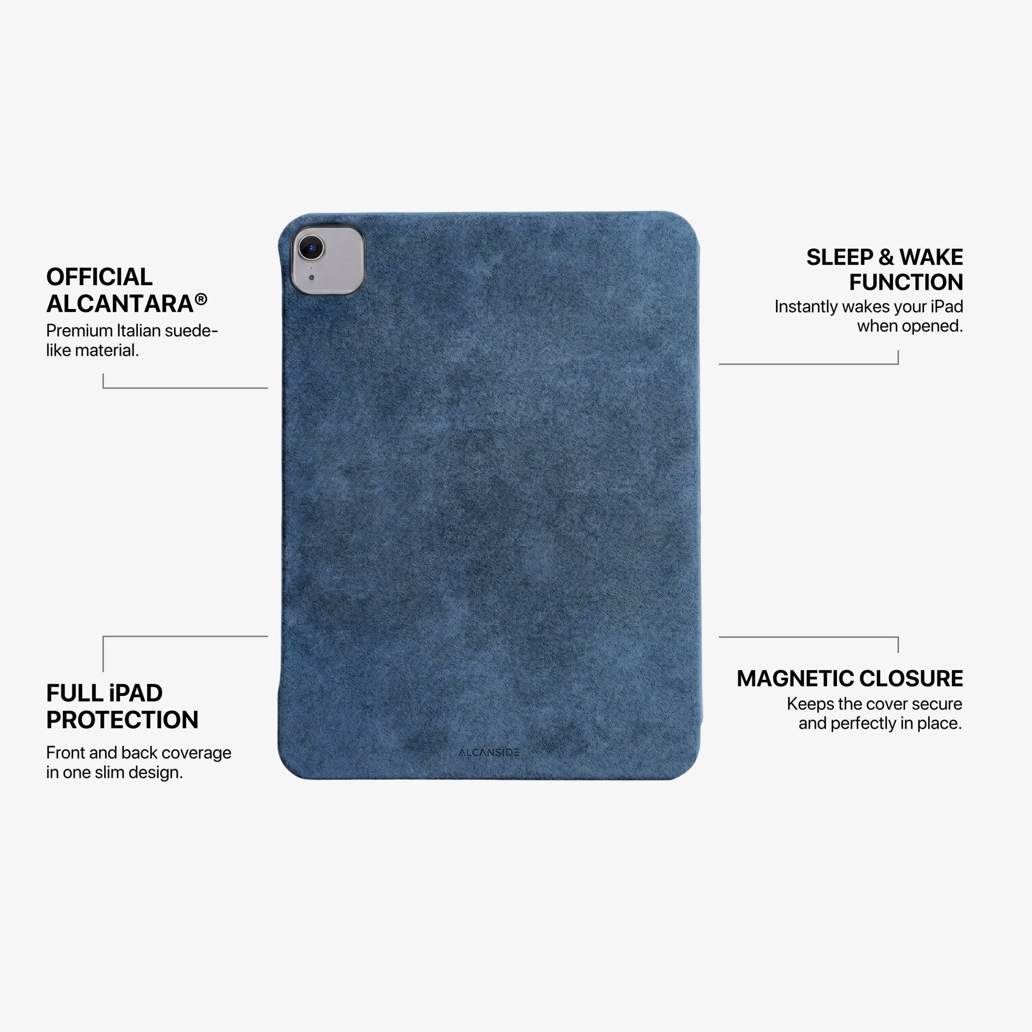 Alcantara iPad Cover - For iPad Air 2026 (13 inch) - Ocean Blue - Alcanside