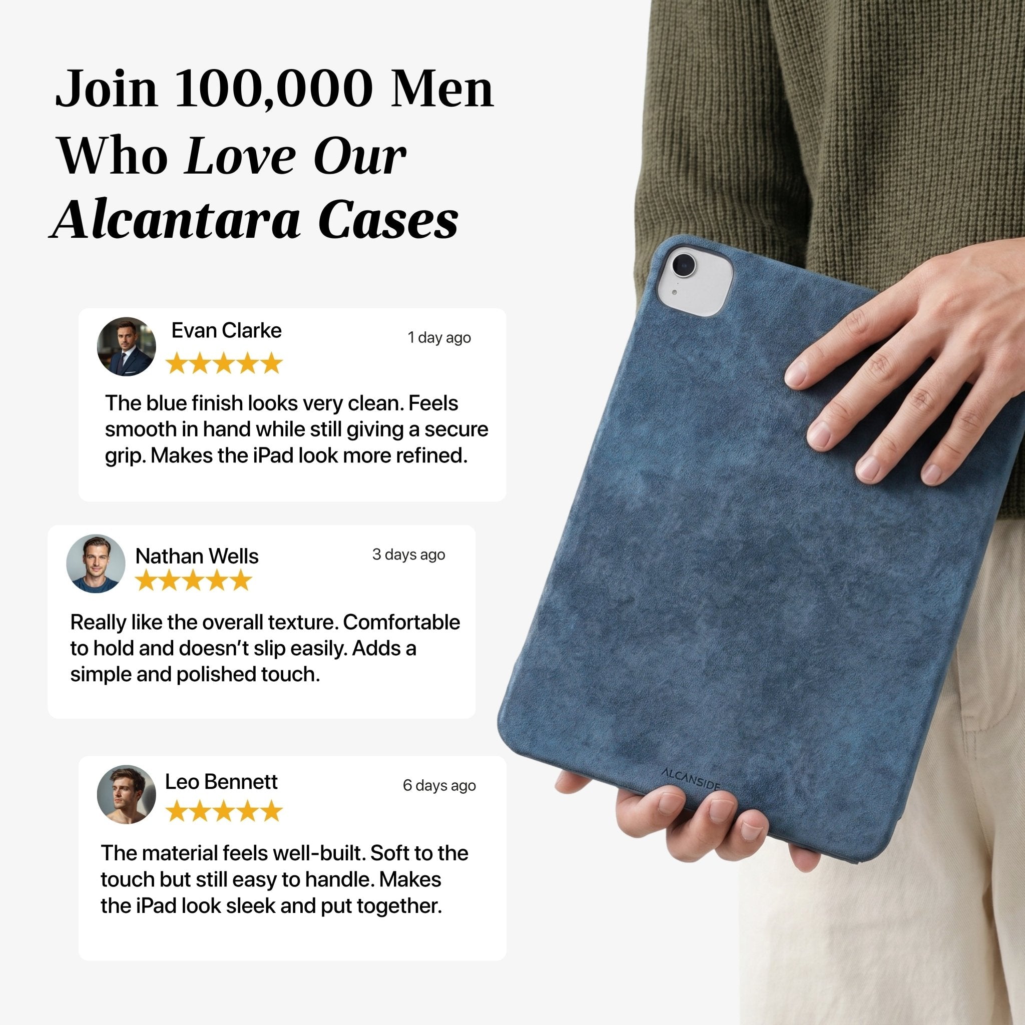 Alcantara iPad Cover - For iPad Air 2026 (13 inch) - Ocean Blue - Alcanside