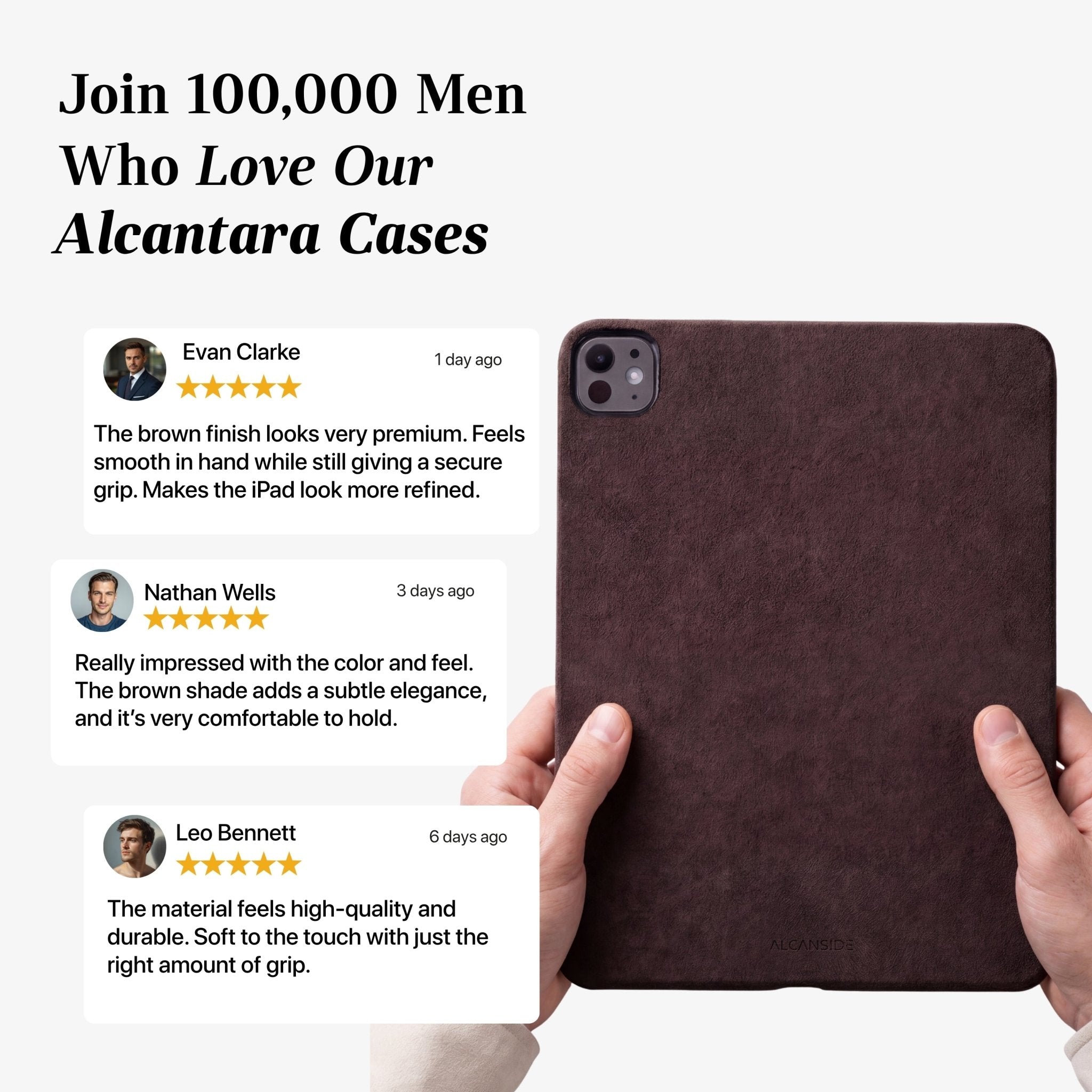 Alcantara iPad Cover - For iPad Pro (13 inch) - Chocolate Brown - Alcanside