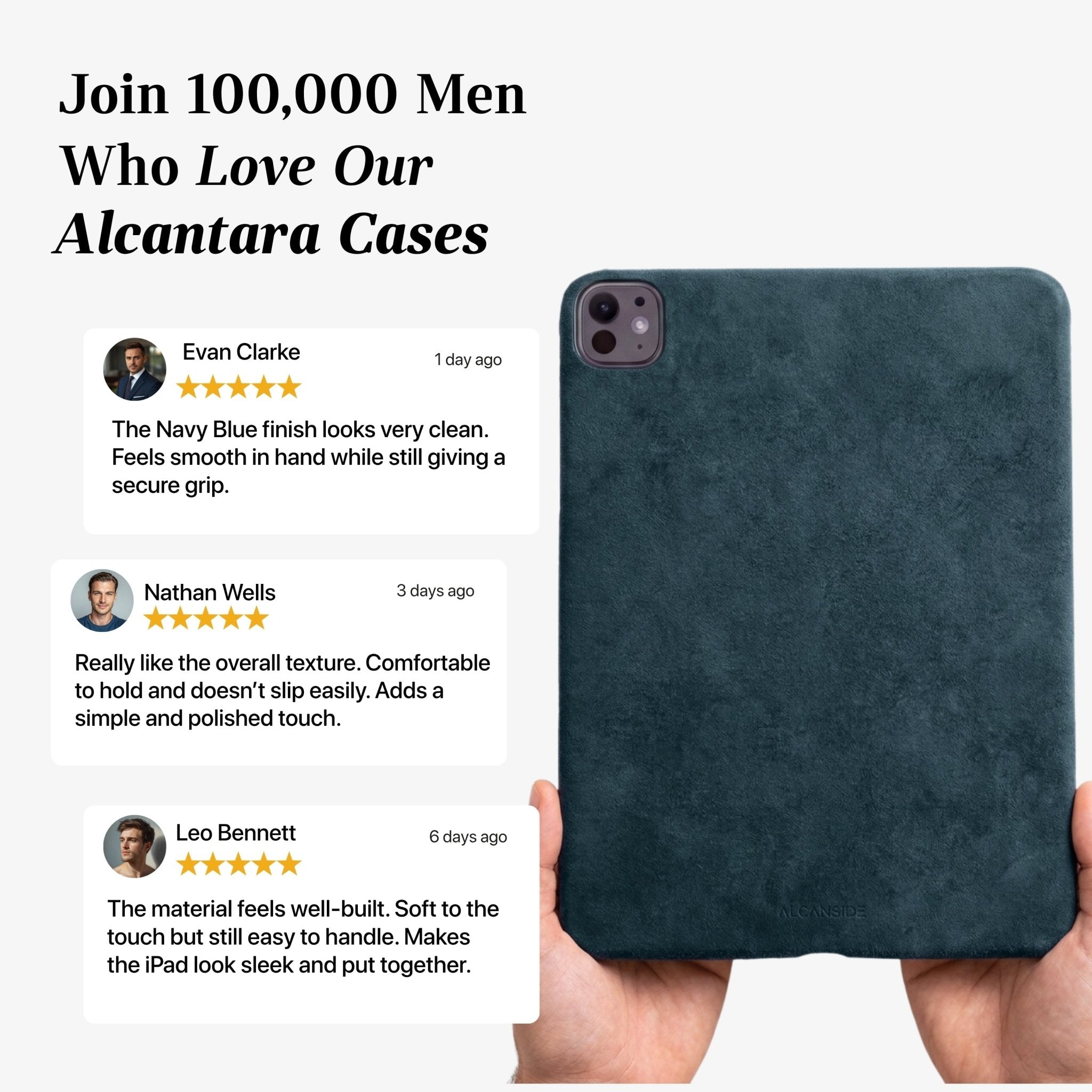 Alcantara iPad Cover - For iPad Pro (13 inch) - Navy Blue - Alcanside
