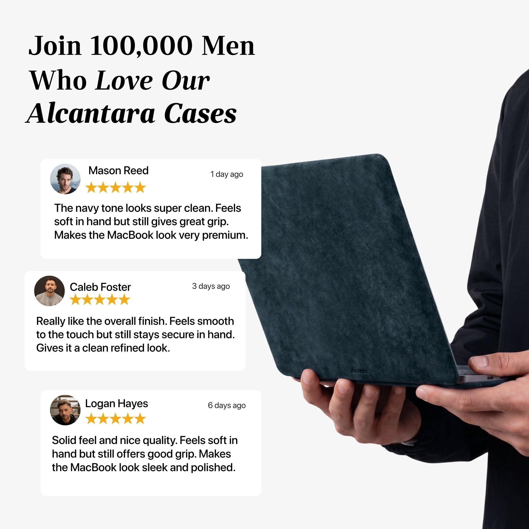 Alcantara MacBook Air Cover - For 13.6 inch (2022 M2 - 2025 M4) - Navy Blue - Alcanside