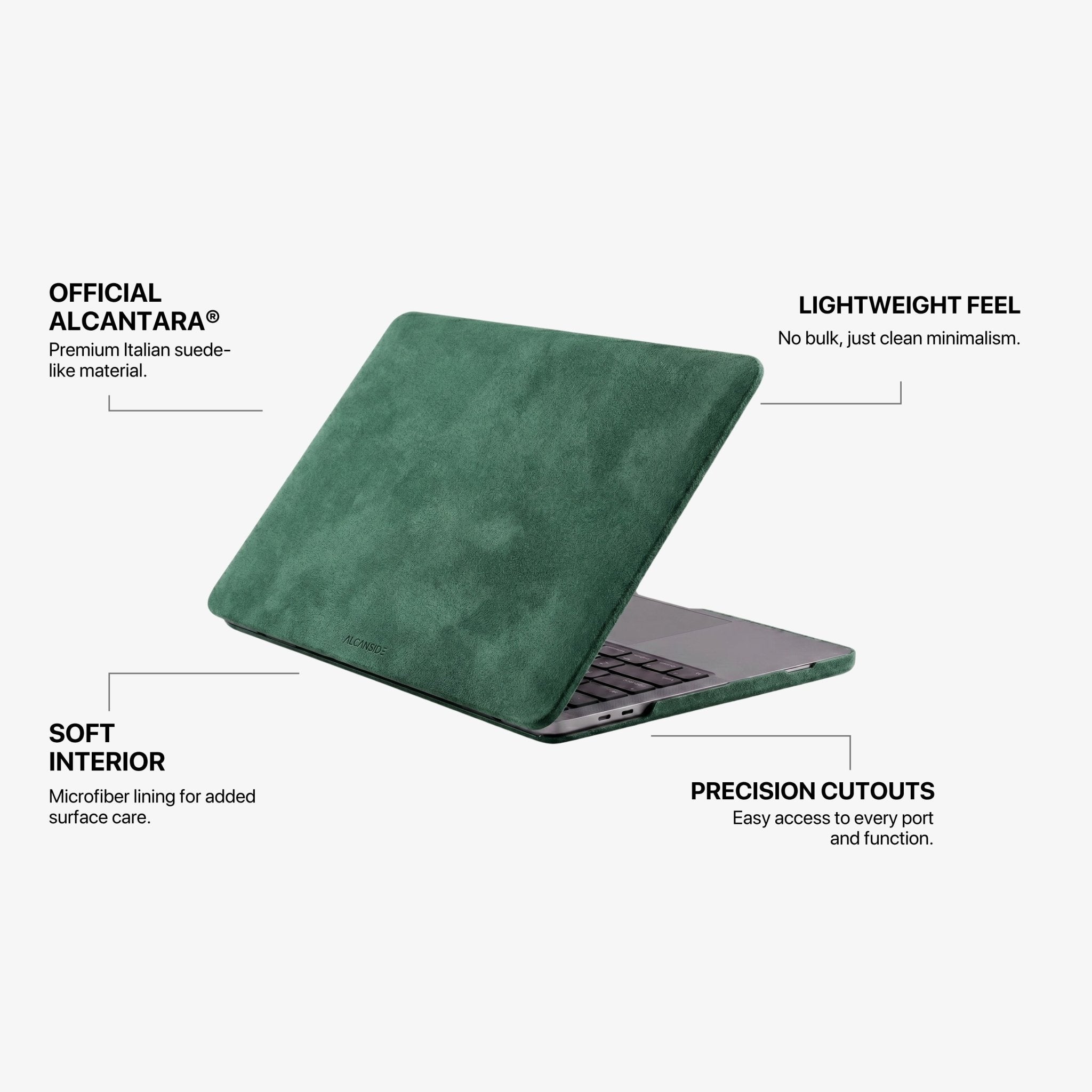 Alcantara MacBook Neo Cover – For 13 inch (2026) – Midnight Green - Alcanside
