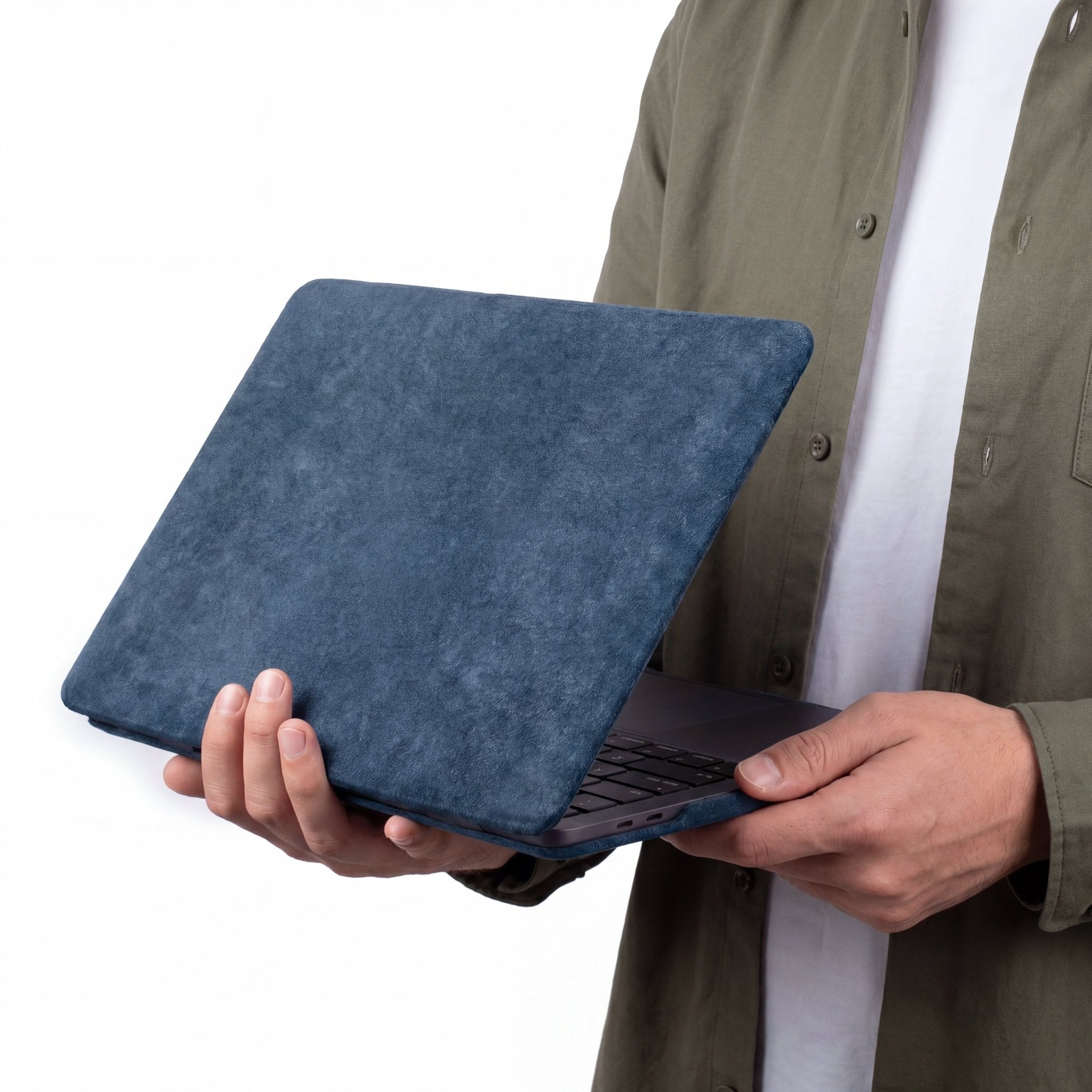 Alcantara MacBook Pro & Pro Max Cover - For 14 inch (2021 - 2025) - Ocean Blue - Alcanside