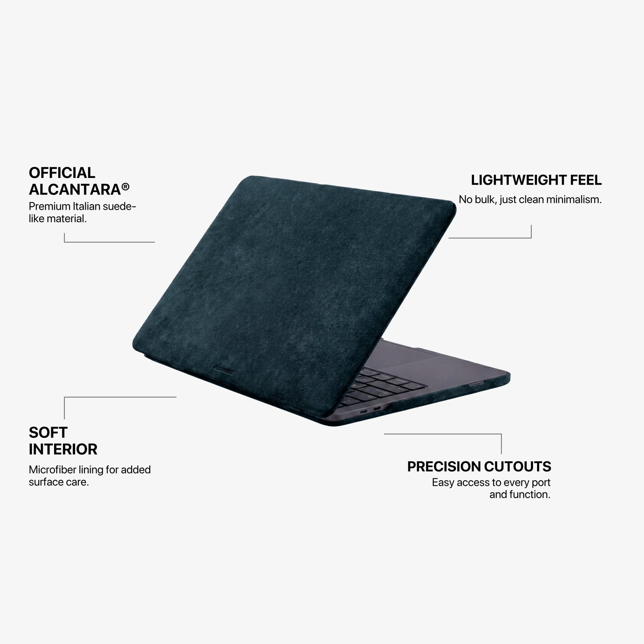 Alcantara MacBook Pro & Pro Max Cover - For 16 inch (2021 - 2024) - Navy Blue - Alcanside