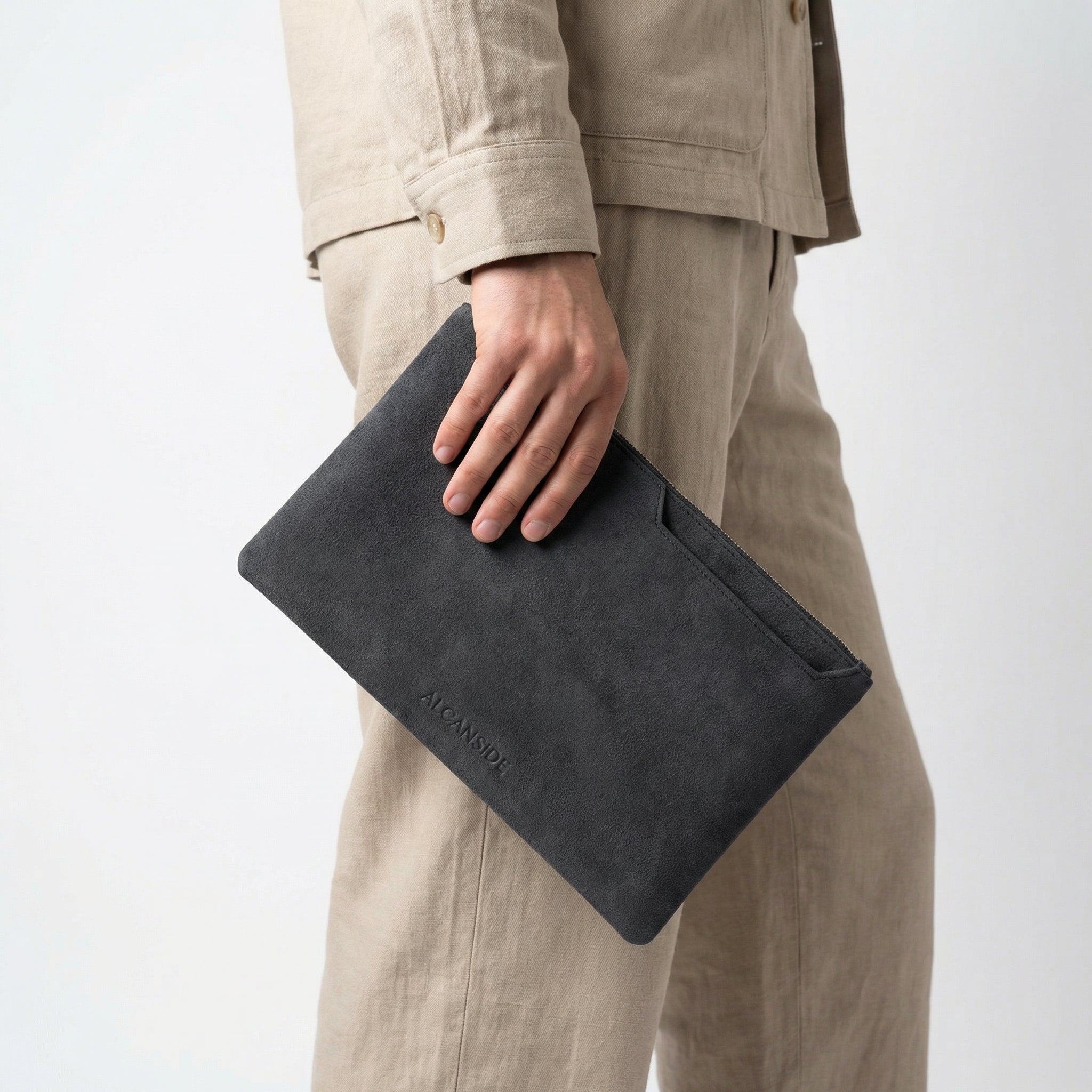 Alcantara Pouch - Space Grey - Alcanside