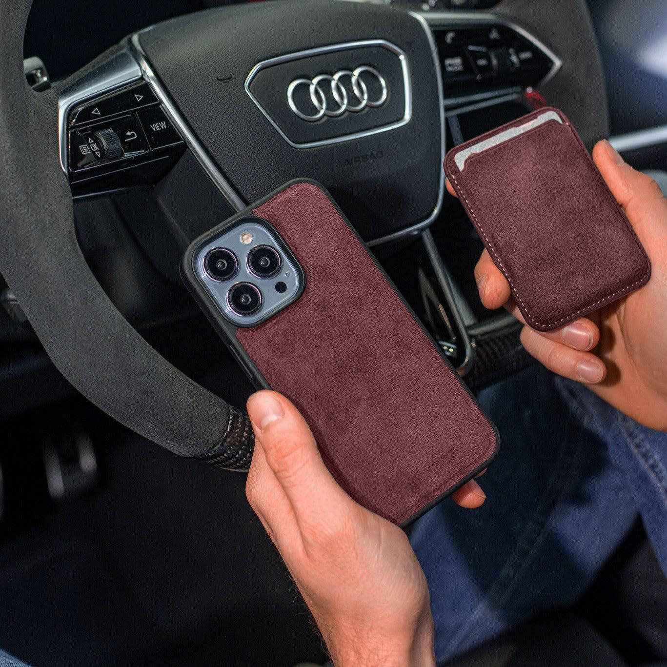 iPhone 15 Plus - Alcantara Back Cover - Wine Red