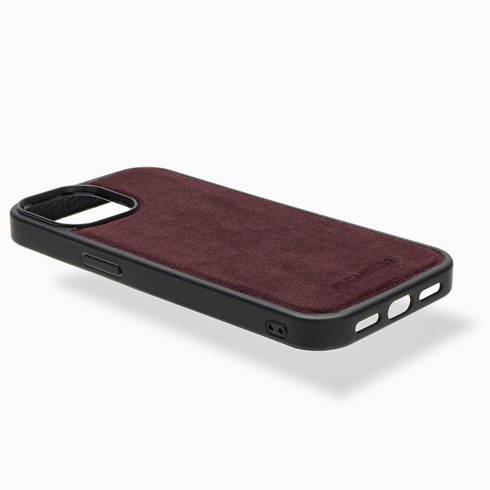 iPhone 15 Plus - Alcantara Back Cover - Wine Red - Alcanside