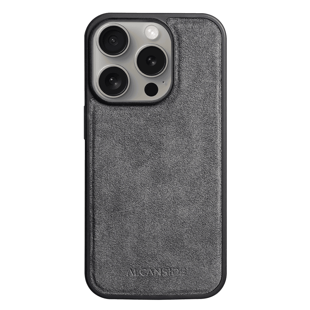ALCANSIDE iPhone 15 Pro ケース グレー iPhone 15 Pro Max - Alcantara Back Cover - Nardo Gray - Alcanside