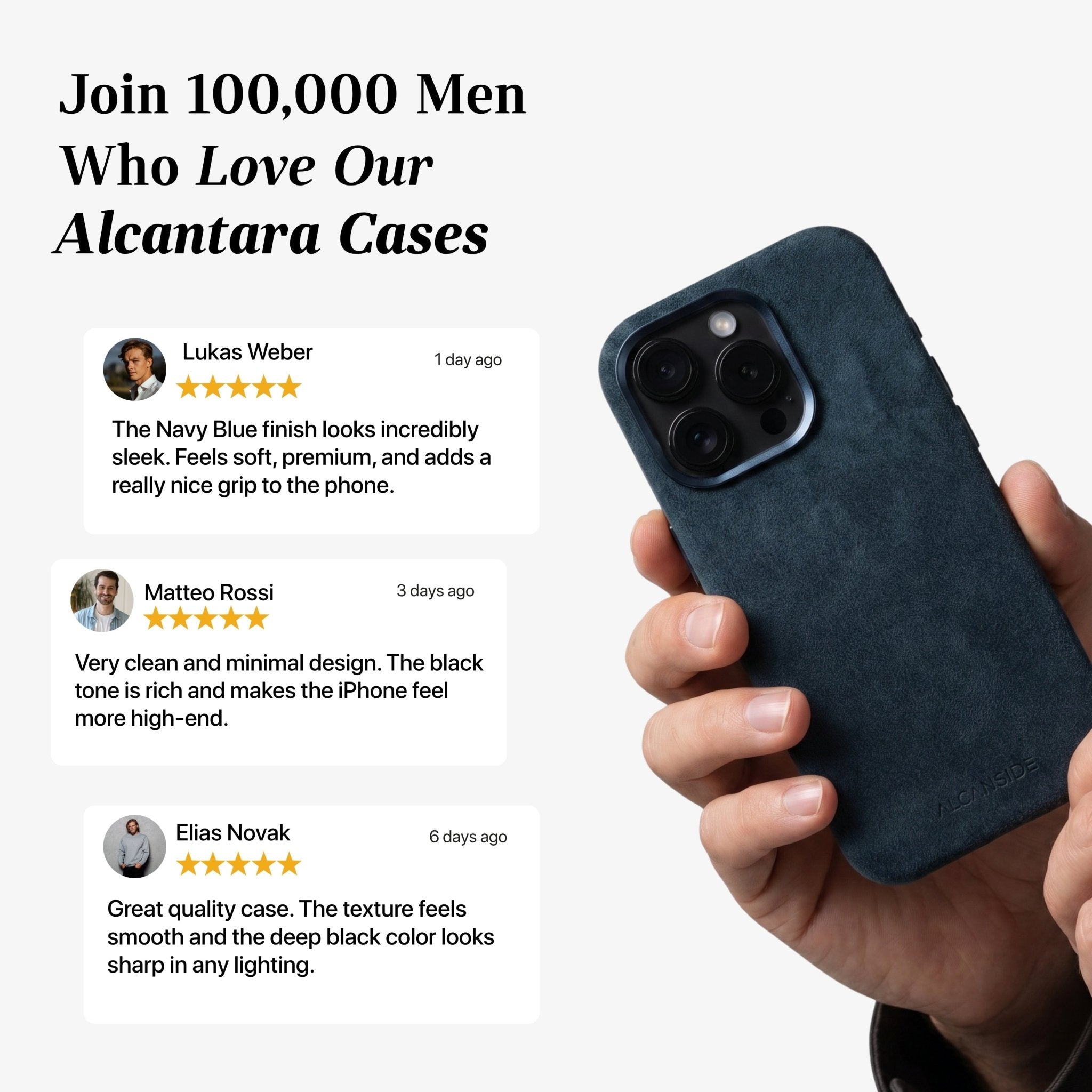 iPhone 16 Pro Max - Alcantara Case - Navy Blue - Alcanside