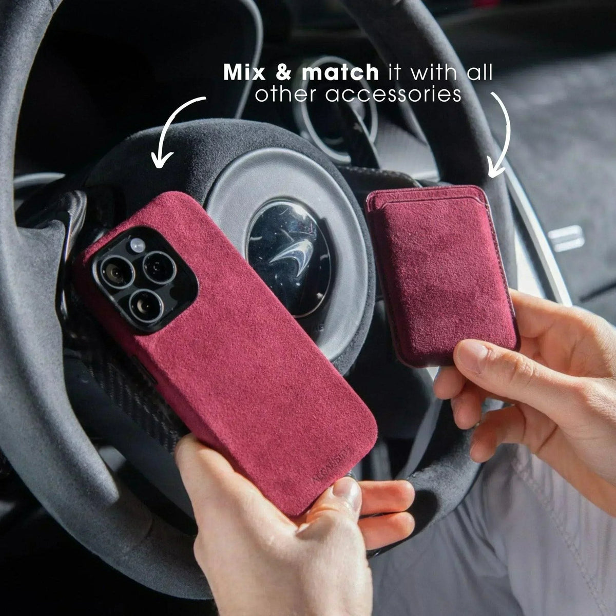 iPhone 16e - Alcantara Case - Wine Red - Alcanside