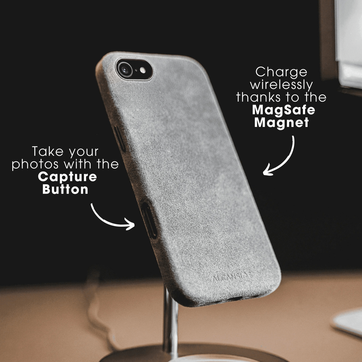 iPhone 16e - Alcantara Case - Space Grey - Alcanside