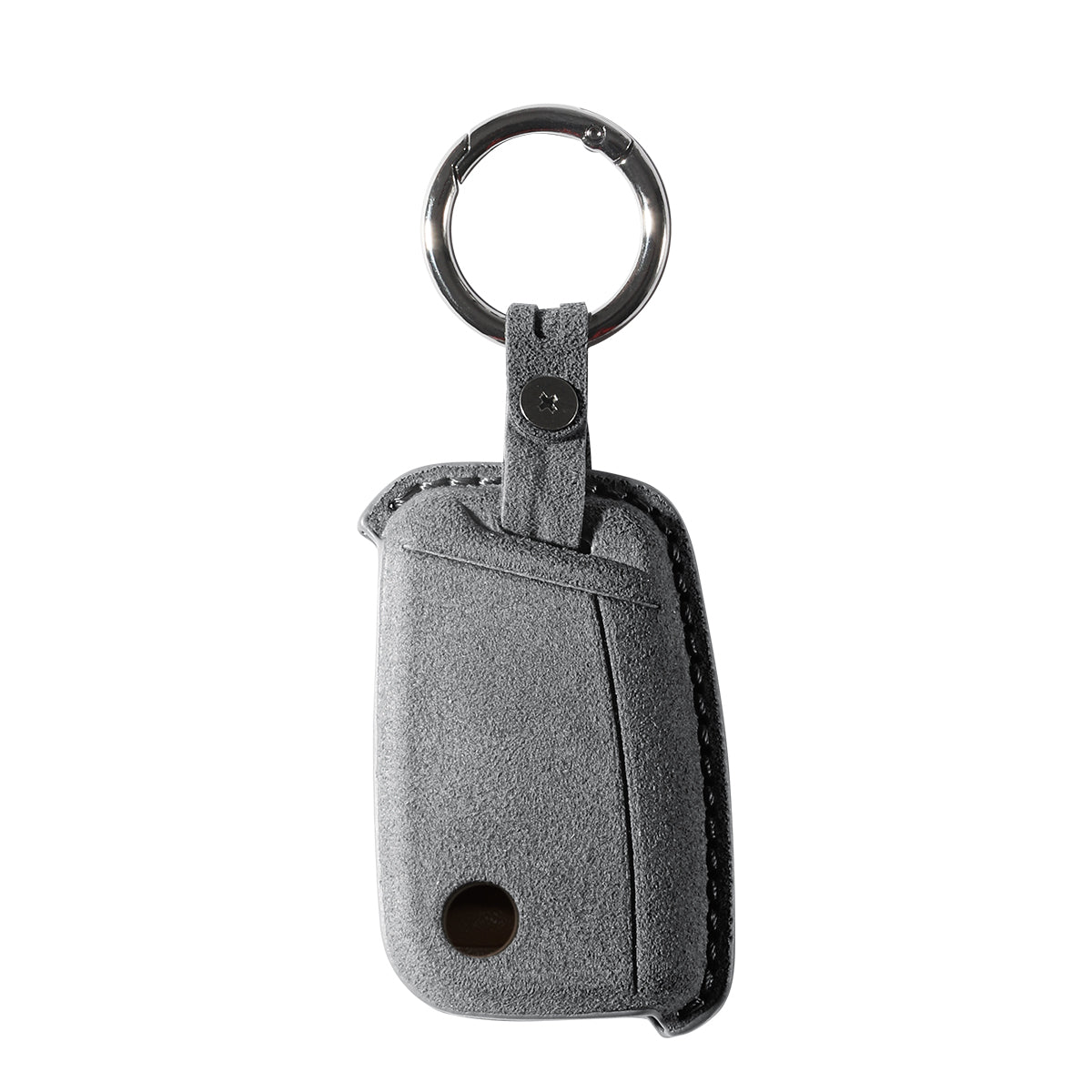 Alcantara Car Key Fob Cover for Volkswagen Model A with Buckle - Space Grey - back