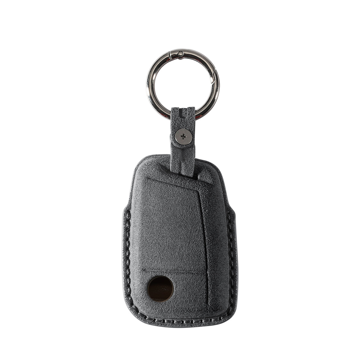 Alcantara Car Key Fob Cover for Volkswagen Model F with Buckle - Space Grey - back