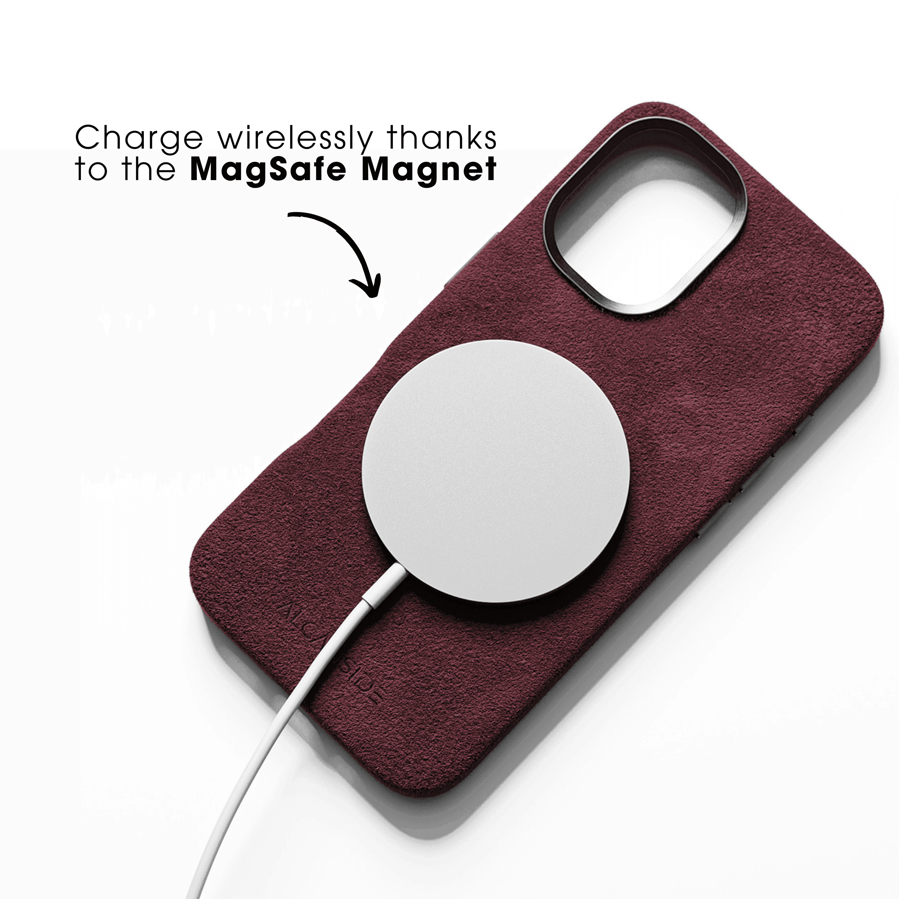 iPhone 16 Plus - Alcantara Case - Wine Red