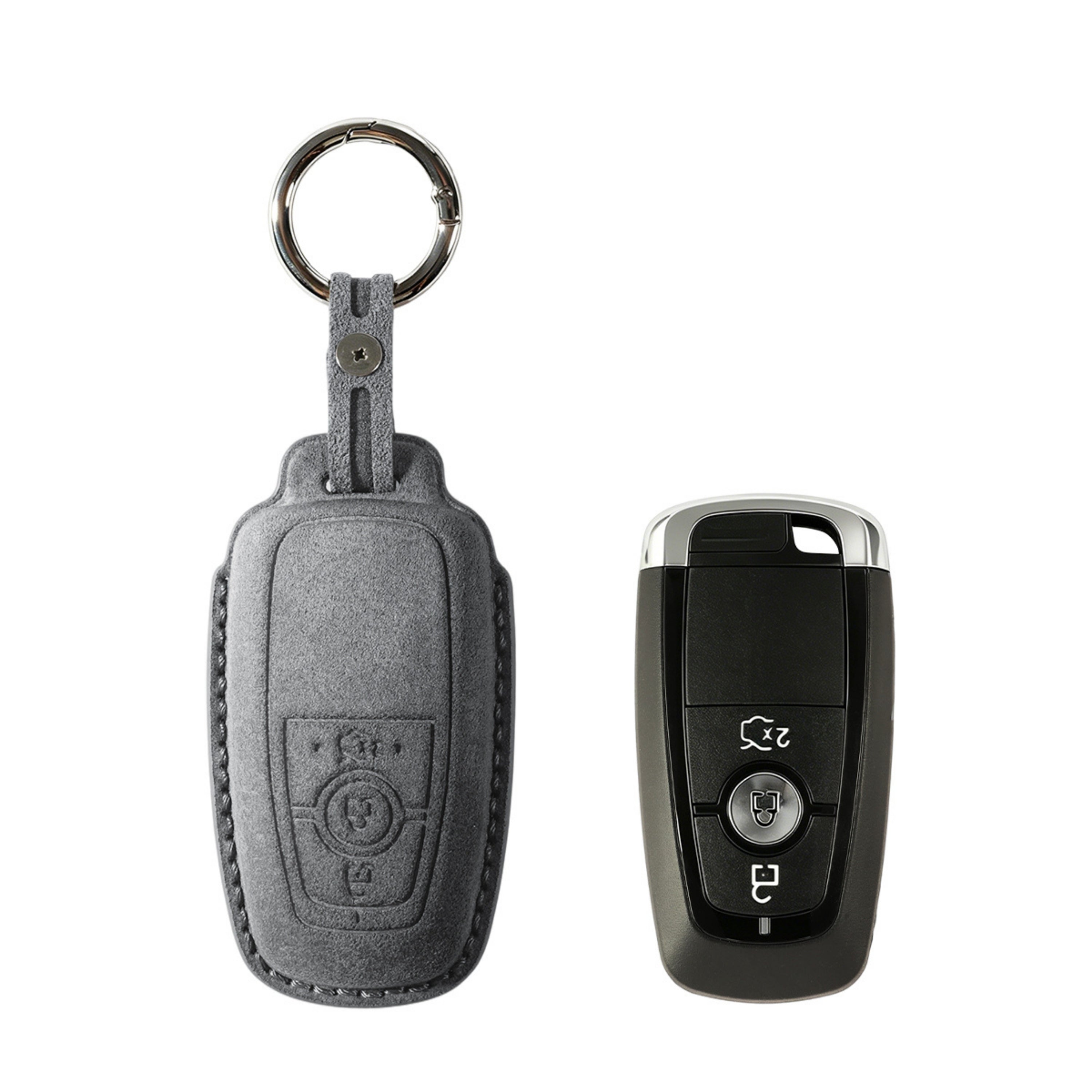 Alcantara Car Key Fob Cover for Ford  Model A - Space Grey