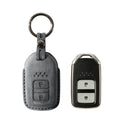 Alcantara Car Key Fob Cover for Honda Model A with Buckle - Space Grey