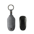 Alcantara Car Key Fob Cover for Tesla Model A (S/3/Y) - Space Grey