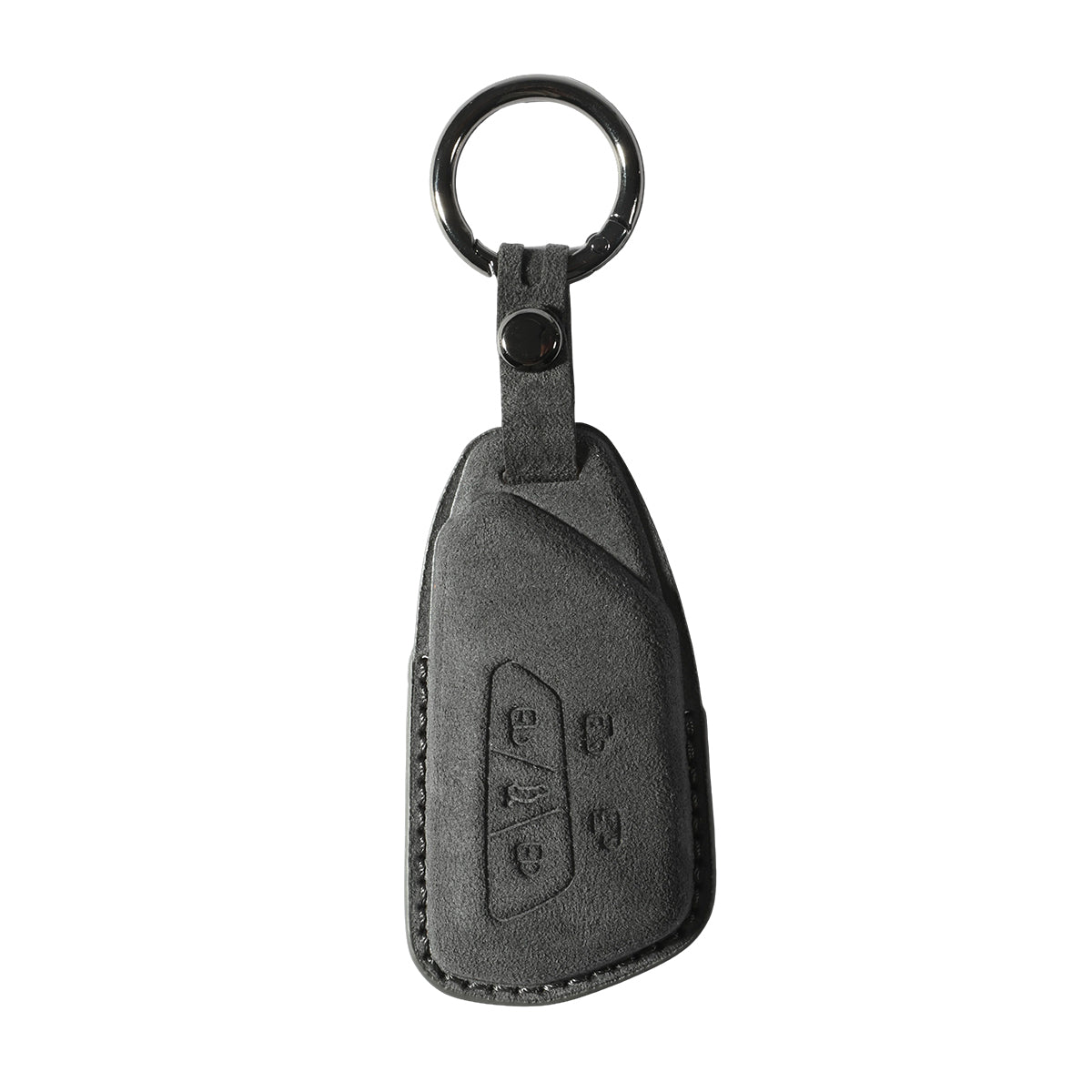 Alcantara Car Key Fob Cover for Volkswagen - Model E with Buckle - Space Grey 1