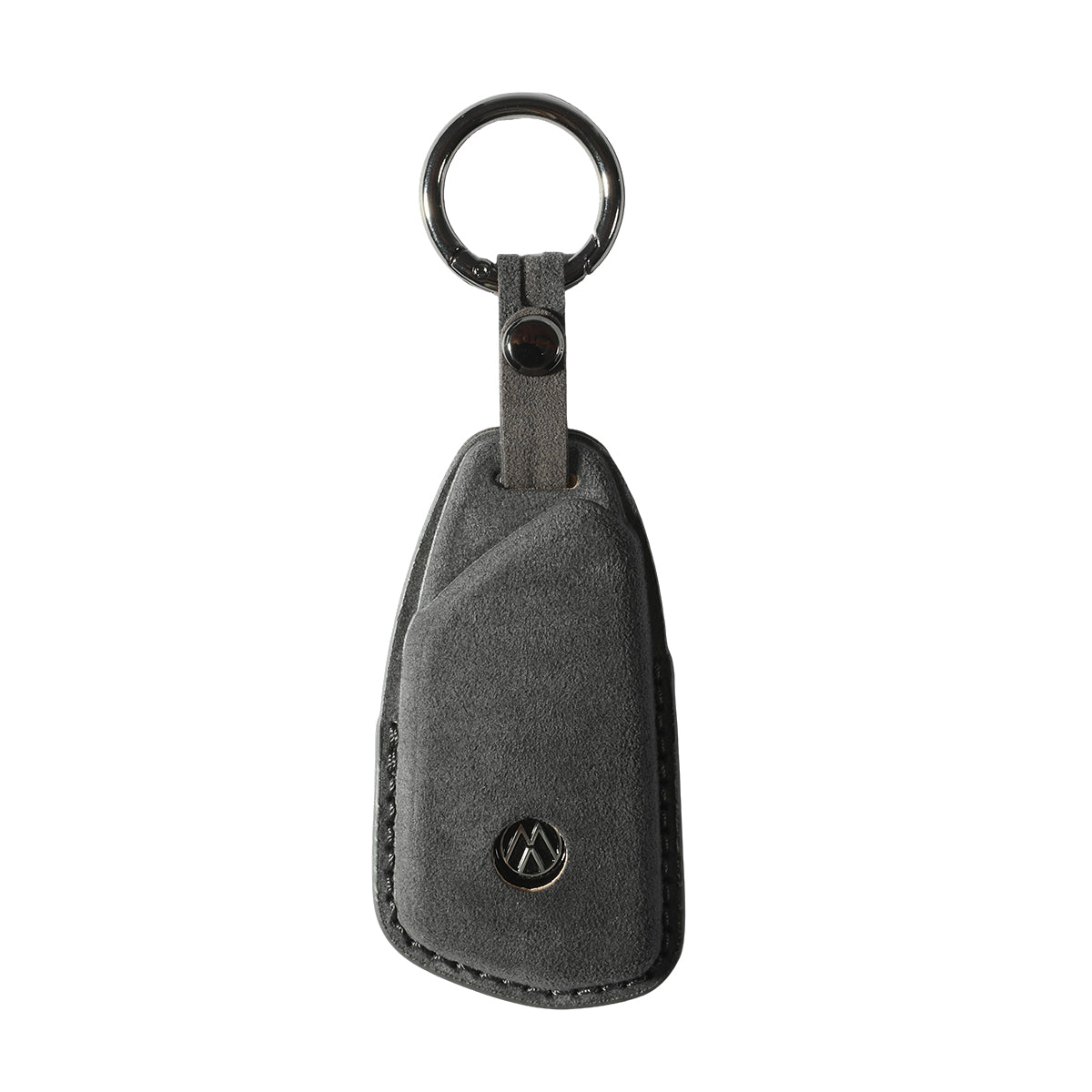 Alcantara Car Key Fob Cover for Volkswagen - Model D with Buckle - Space Grey 2