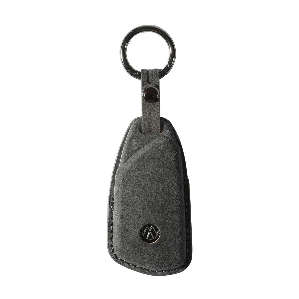 Alcantara Car Key Fob Cover for Volkswagen - Model E with Buckle - Space Grey 2