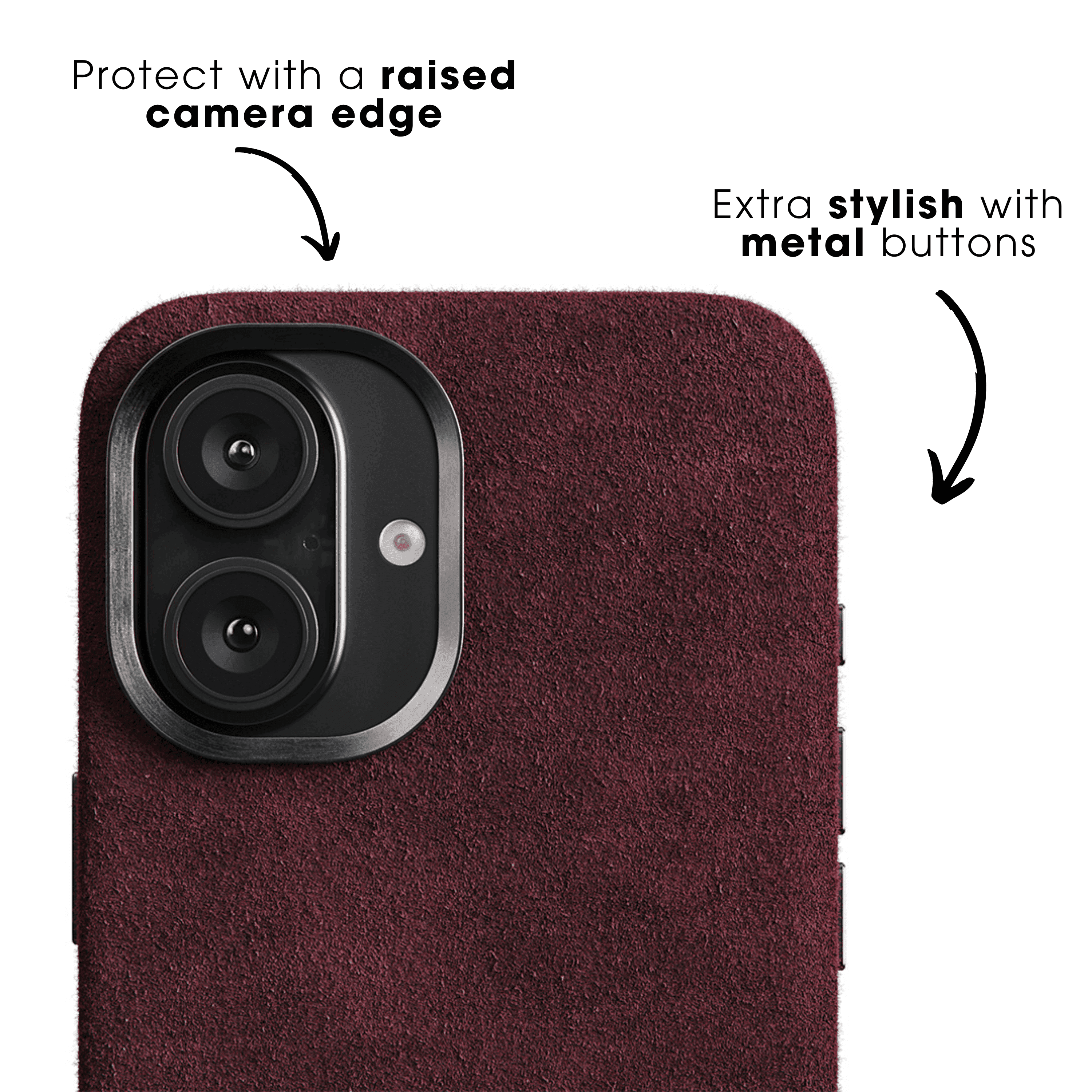 iPhone 16 Plus - Alcantara Case - Wine Red
