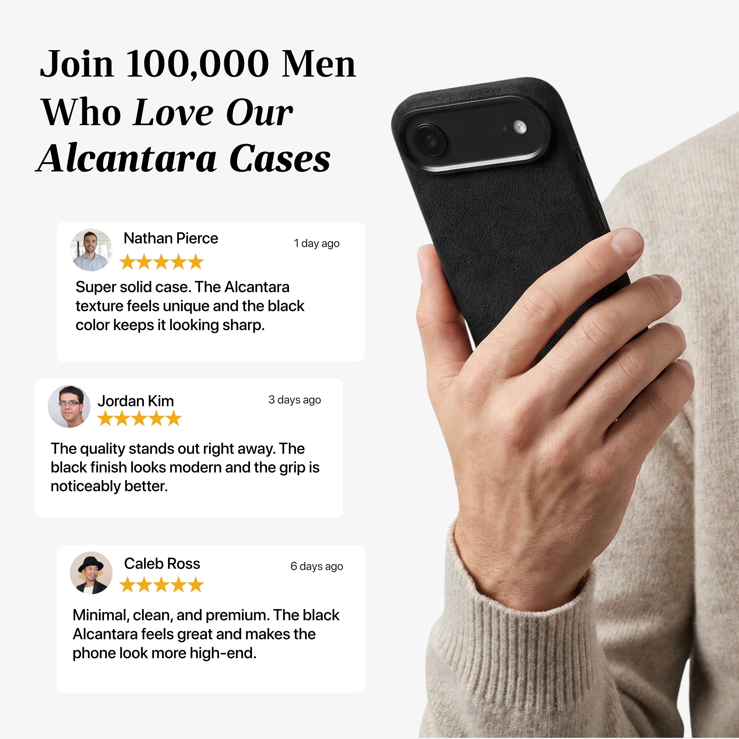 iPhone 17 Air Alcantara® Case · Deep Black | Alcanside