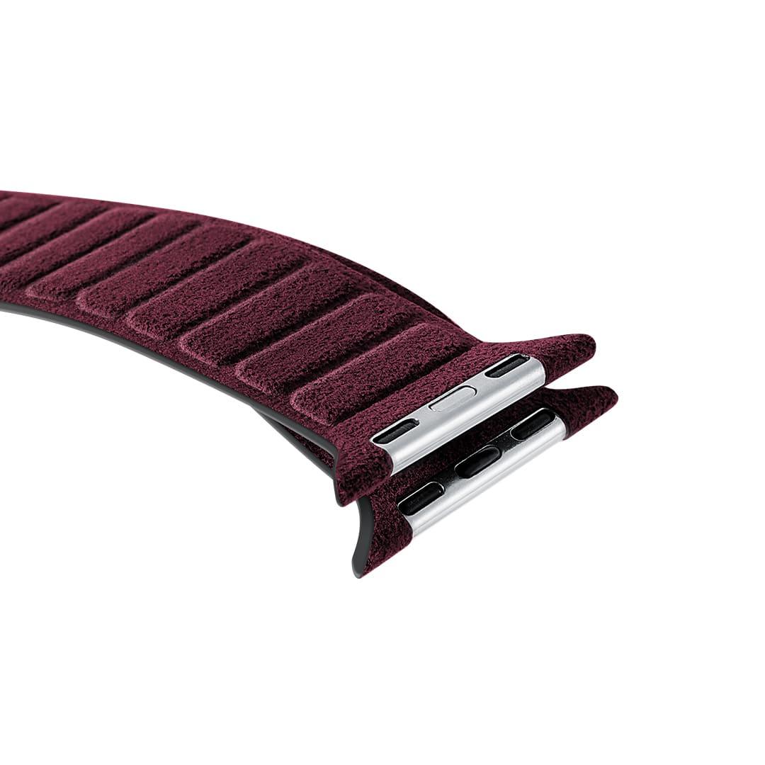 Alcantara Apple Watch Bandje - Rood - 42/44/45mm & Ultra (49mm)