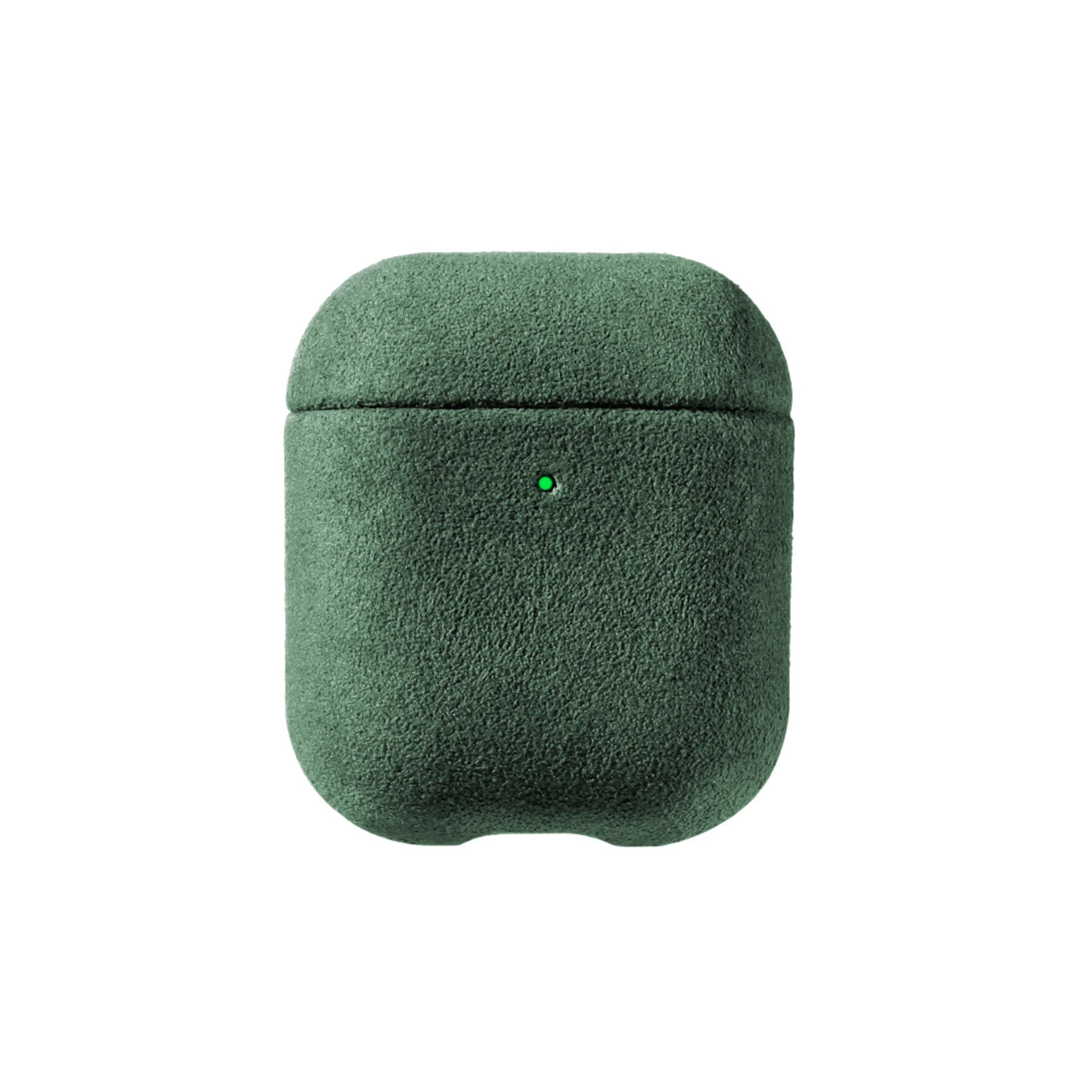 AirPods 1/2 Gen Alcantara Hoesje - Midnight Green