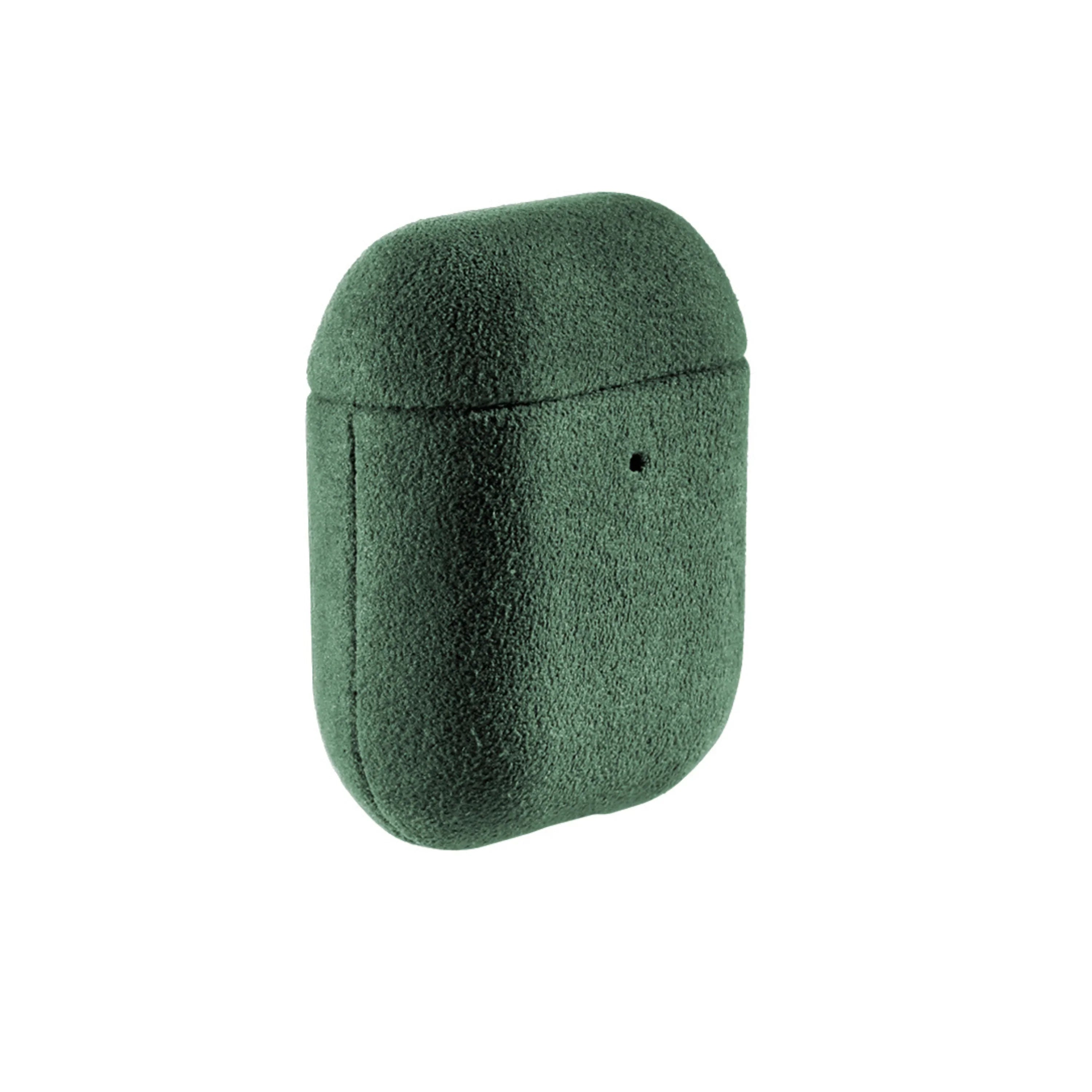 AirPods 1/2 Gen Alcantara Hoesje - Midnight Green