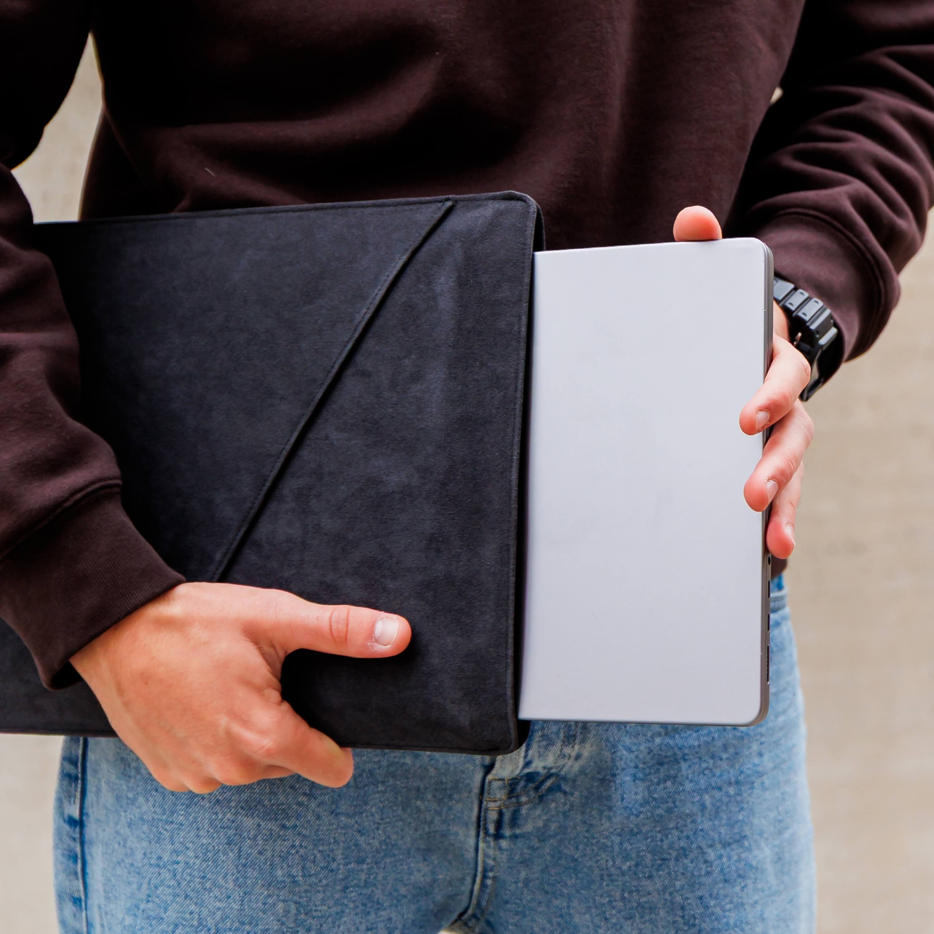 Alcantara Laptop Sleeve - 15 & 16 Inch - Space Grey
