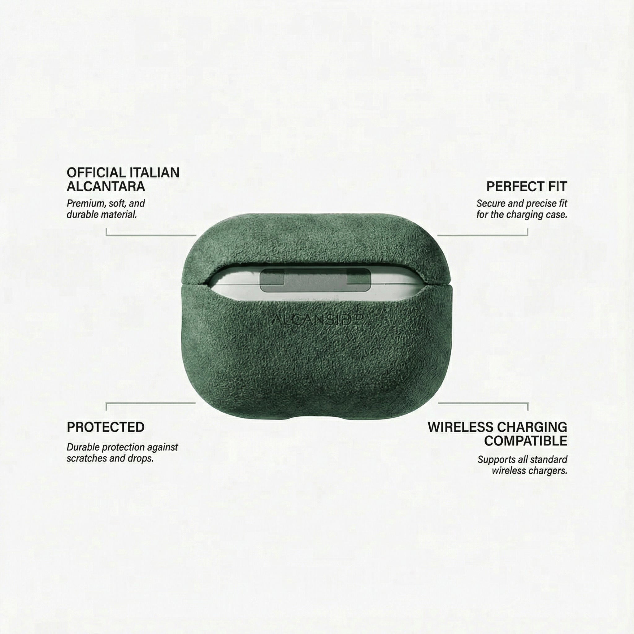 AirPods Pro (2nd Generation) Alcantara Case - Midnight Green