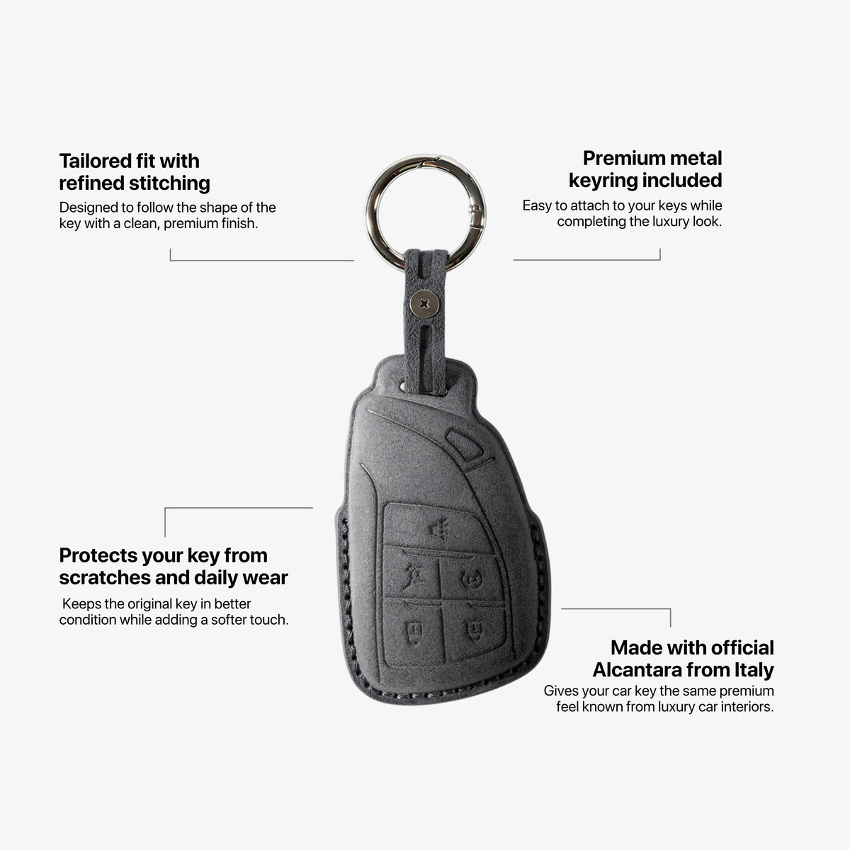 Buick Model I Alcantara key cover in Space Grey, product details