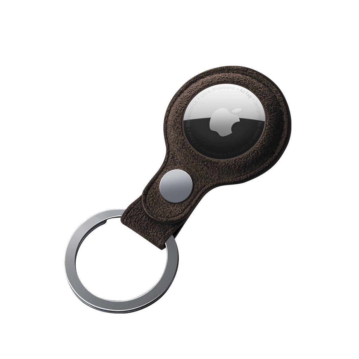 Alcantara AirTag Key Ring - Chocolate Brown - Alcanside