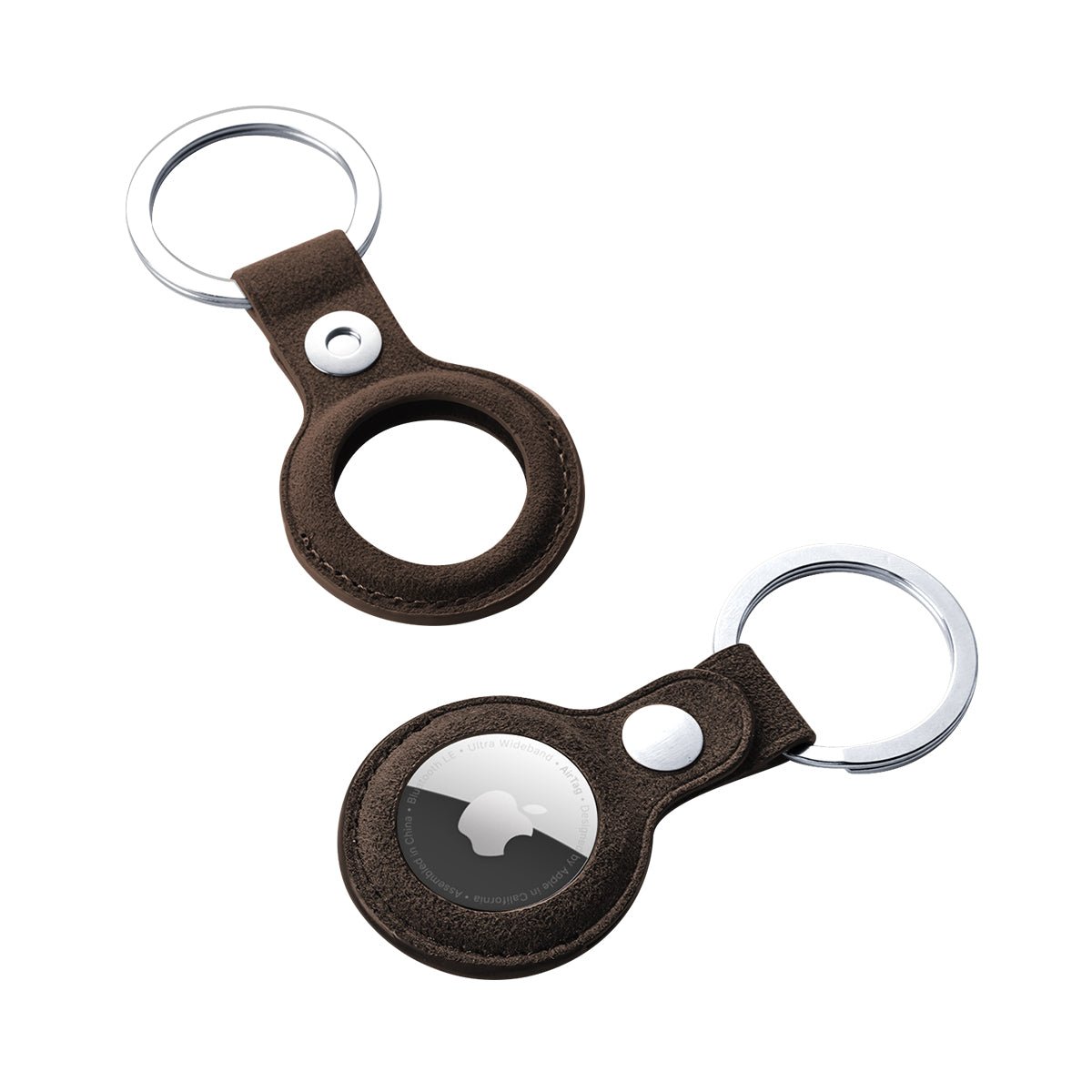 Alcantara AirTag Key Ring - Chocolate Brown - Alcanside