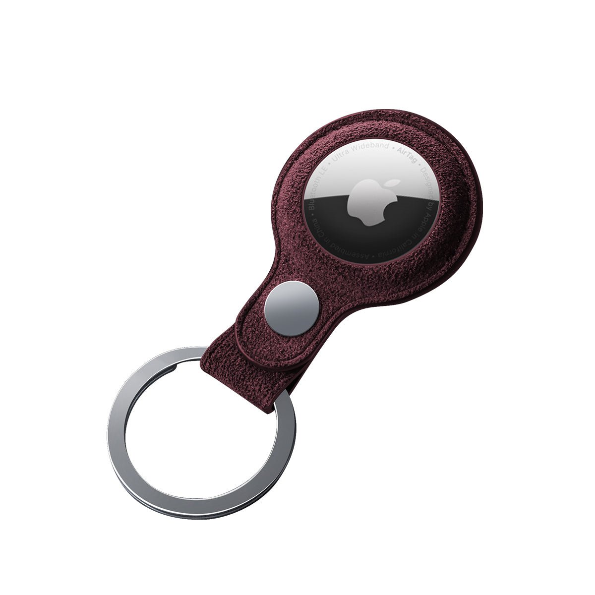 Alcantara AirTag Key Ring - Wine Red - Alcanside