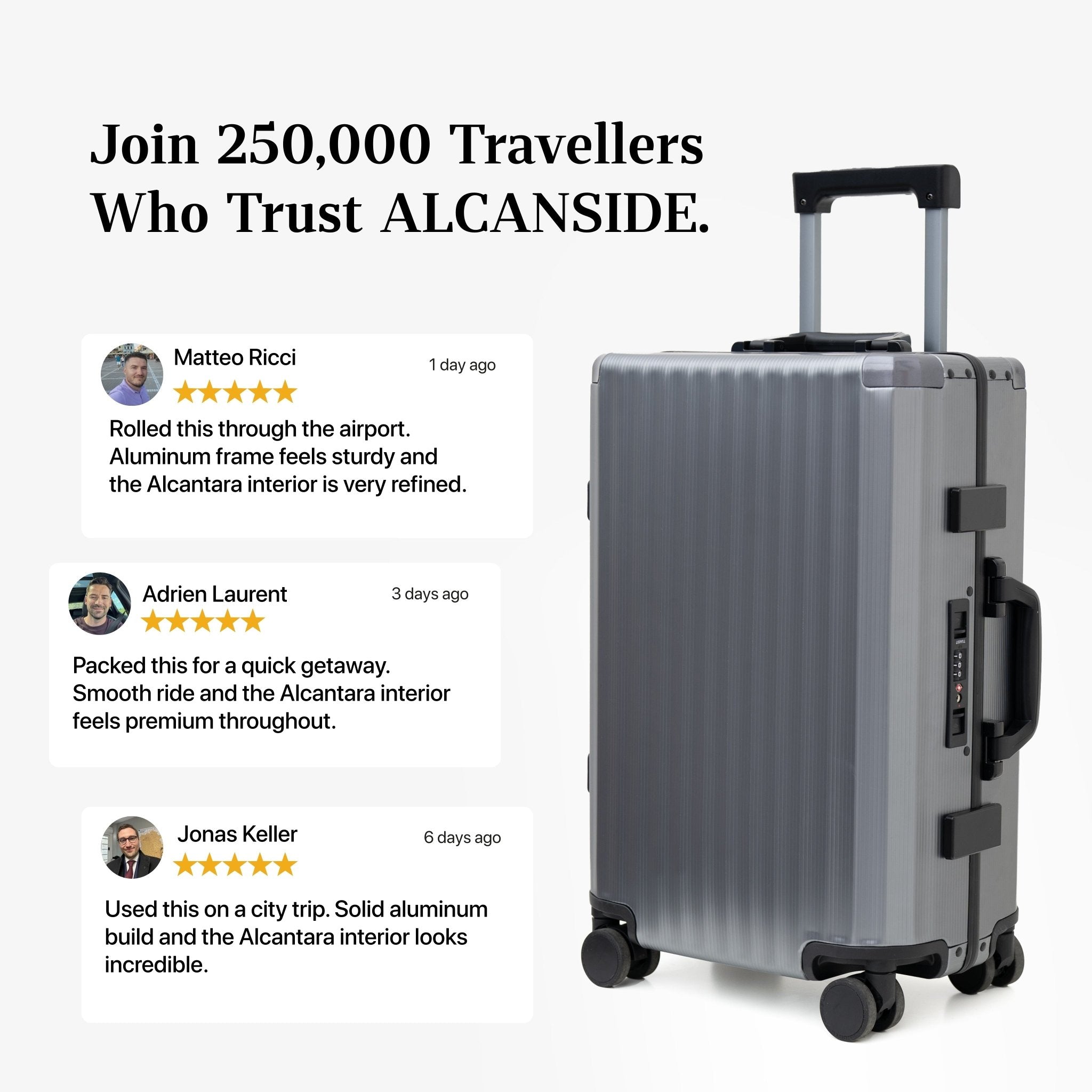 Alcantara Cabin Luggage - Space Grey - Alcanside