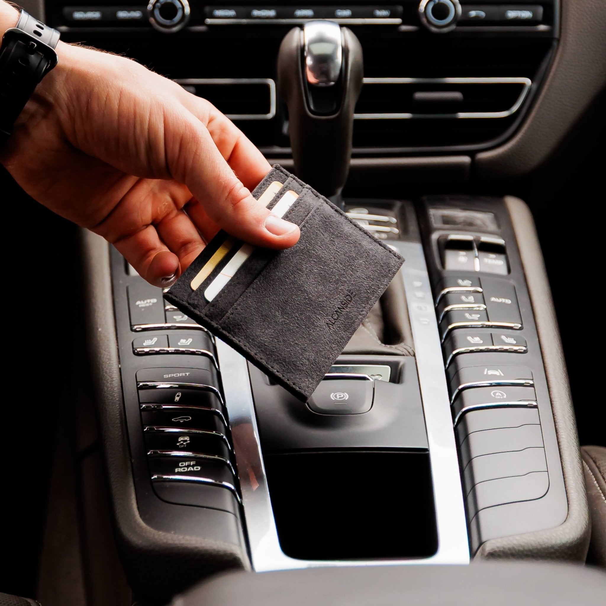 Alcantara Card Wallet - Space Grey - Alcanside