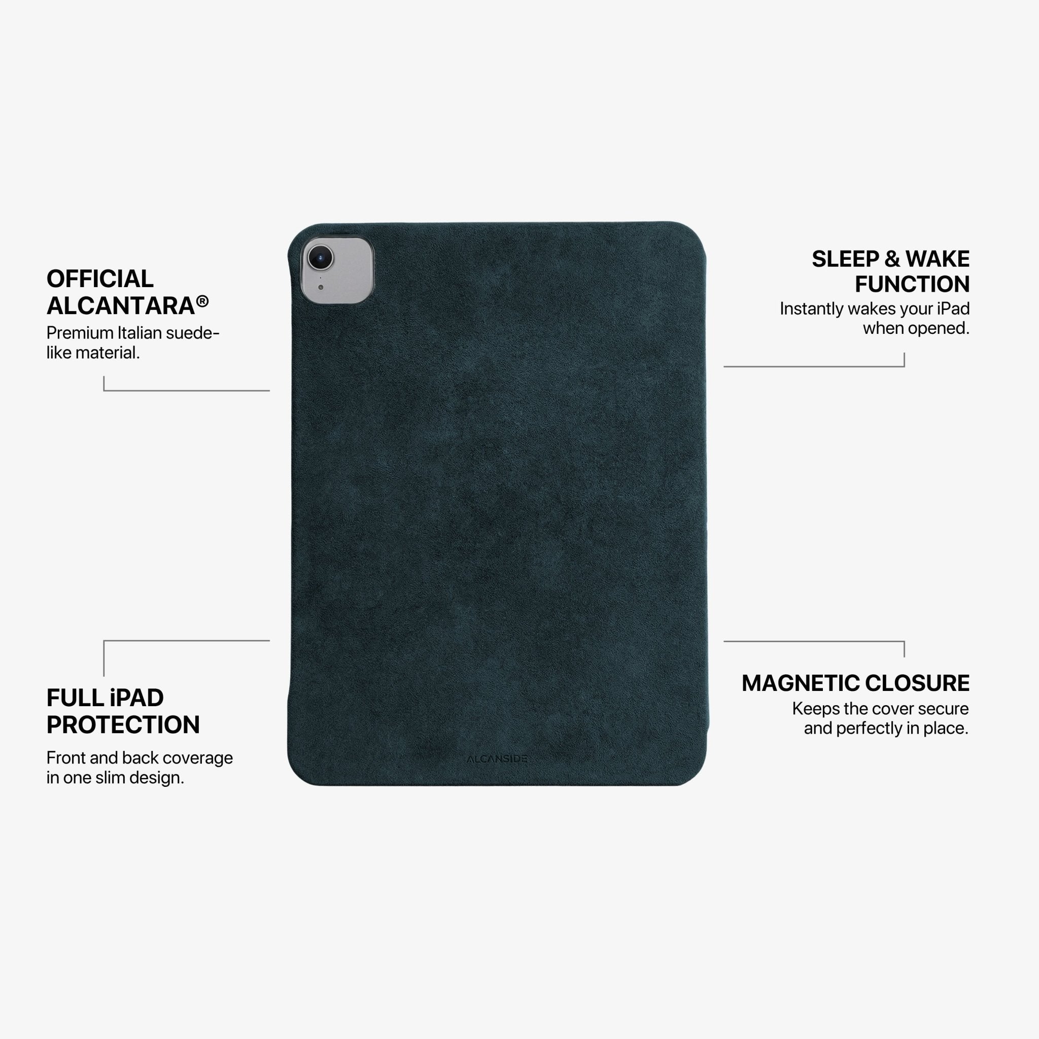 Alcantara iPad Cover - For iPad Air 11 inch (2024/2026) - Navy Blue - Alcanside